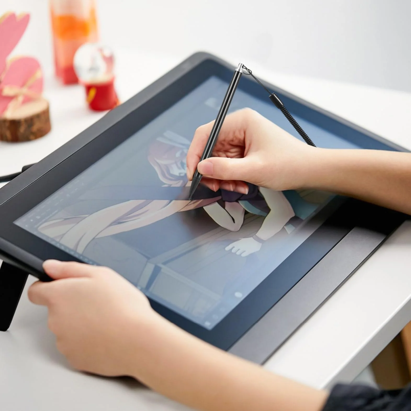 OSALADI Stylet Résistif avec Dragonne et Support pour Écrans Tactiles Stylo de Précision