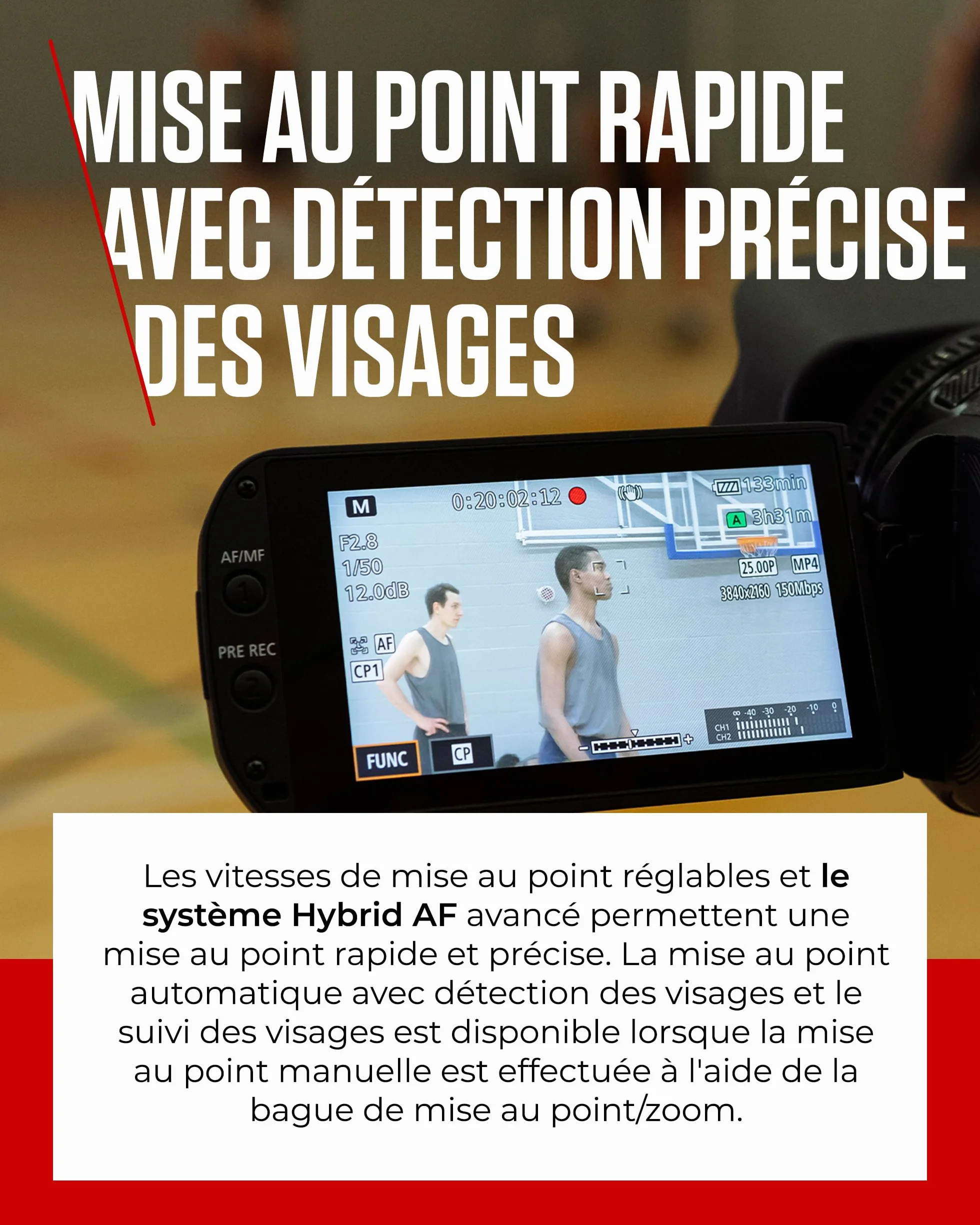 Canon XA60 - Camera 4K avec Autofocus Avancé et Zoom Optique 20x - Camera Professionnelle avec Stabilisation sur 5 Axes, Sortie HDMI et Diffusion HD en Direct en USB-C