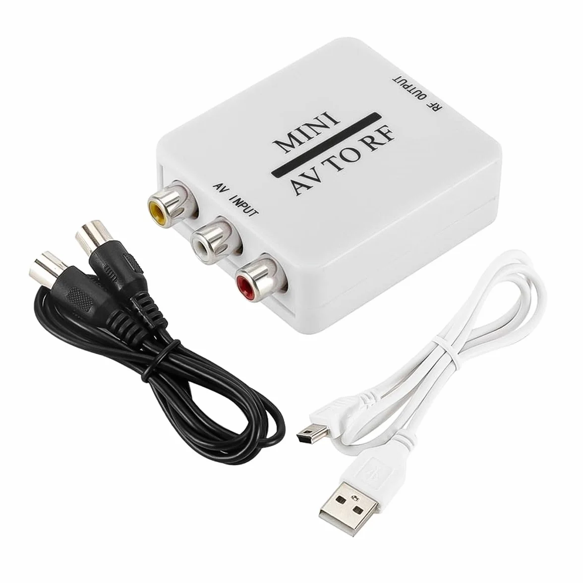 Convertisseur Modulateur Bidirectionnel RCA/composite AV Vers RF Adaptateur AV2 PAL/NTSC/SECAM Vers PAL/NTSC Système TV Compatible Avec DVD/VCR/PS/Projecteur (Blanc, Plug and Play)