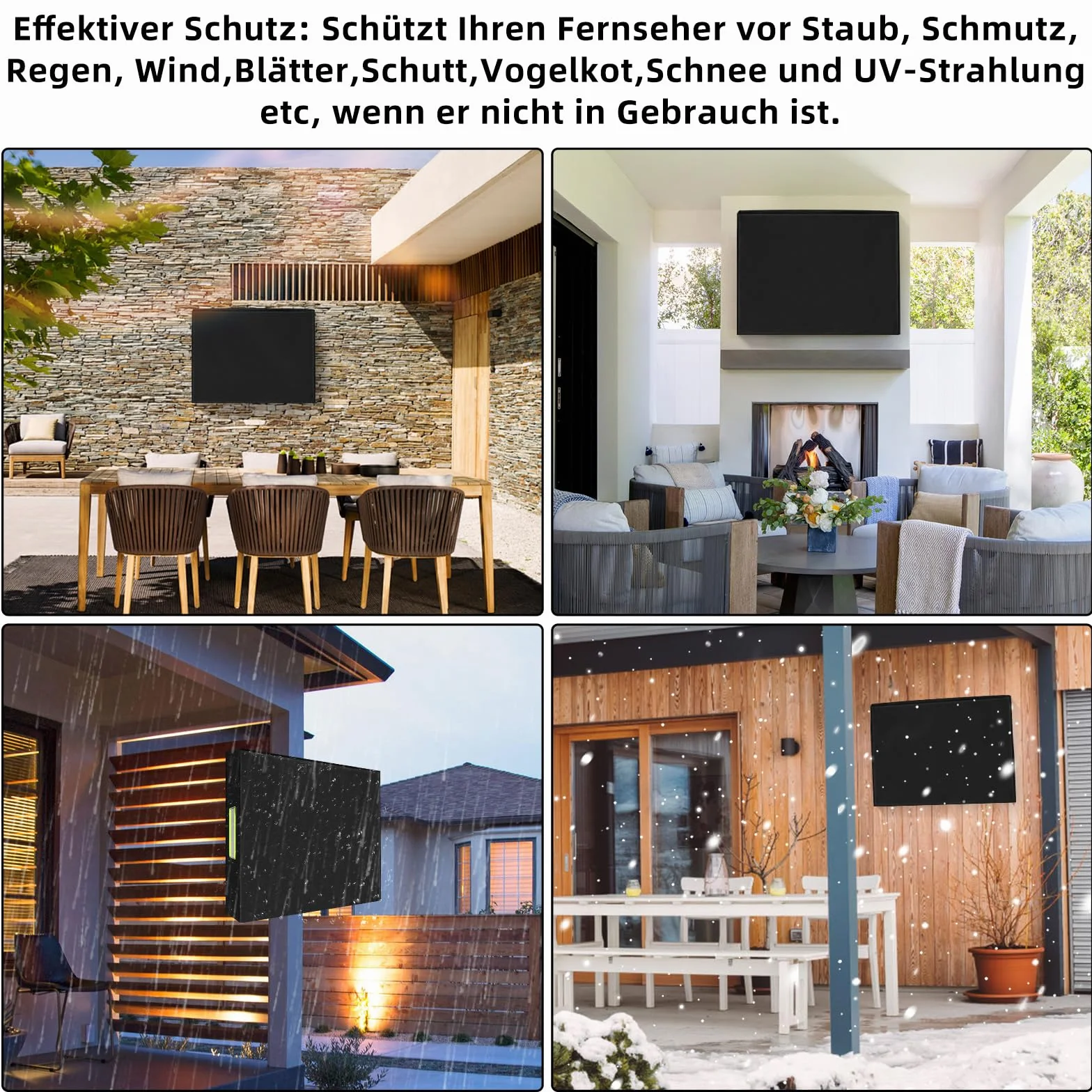 Housse de protection TV extérieur 30"-32" PVC Oxford 600D résistant eau poussière 46"-48"