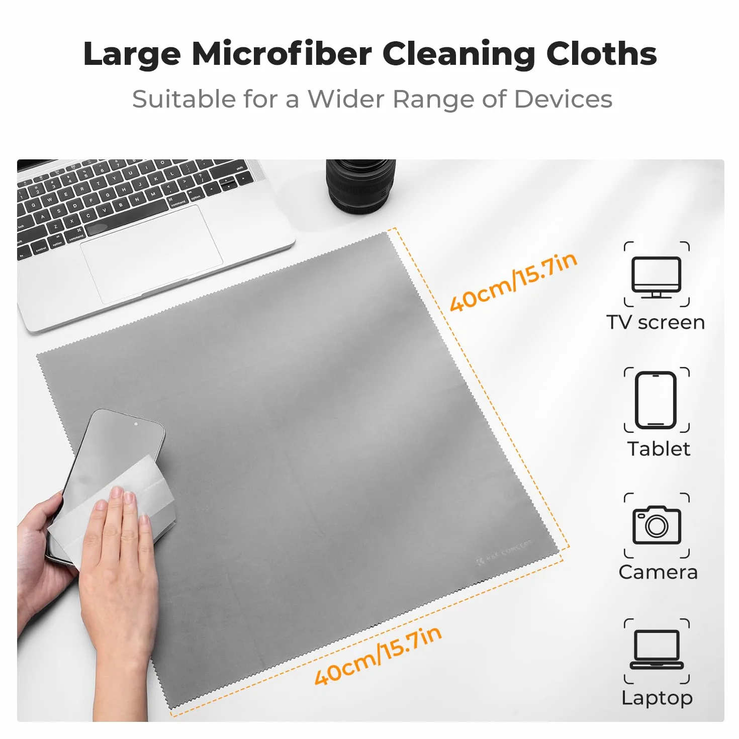 K&F CONCEPT Kit de Nettoyage Appareil Photo 15-en-1 Soufflerie d'air, Lingettes Nettoyantes*6, 60ml Liquide de Nettoyage, Chiffon de Nettoyage*5, Brosse de Nettoyage pour DSLR Téléphones Portables