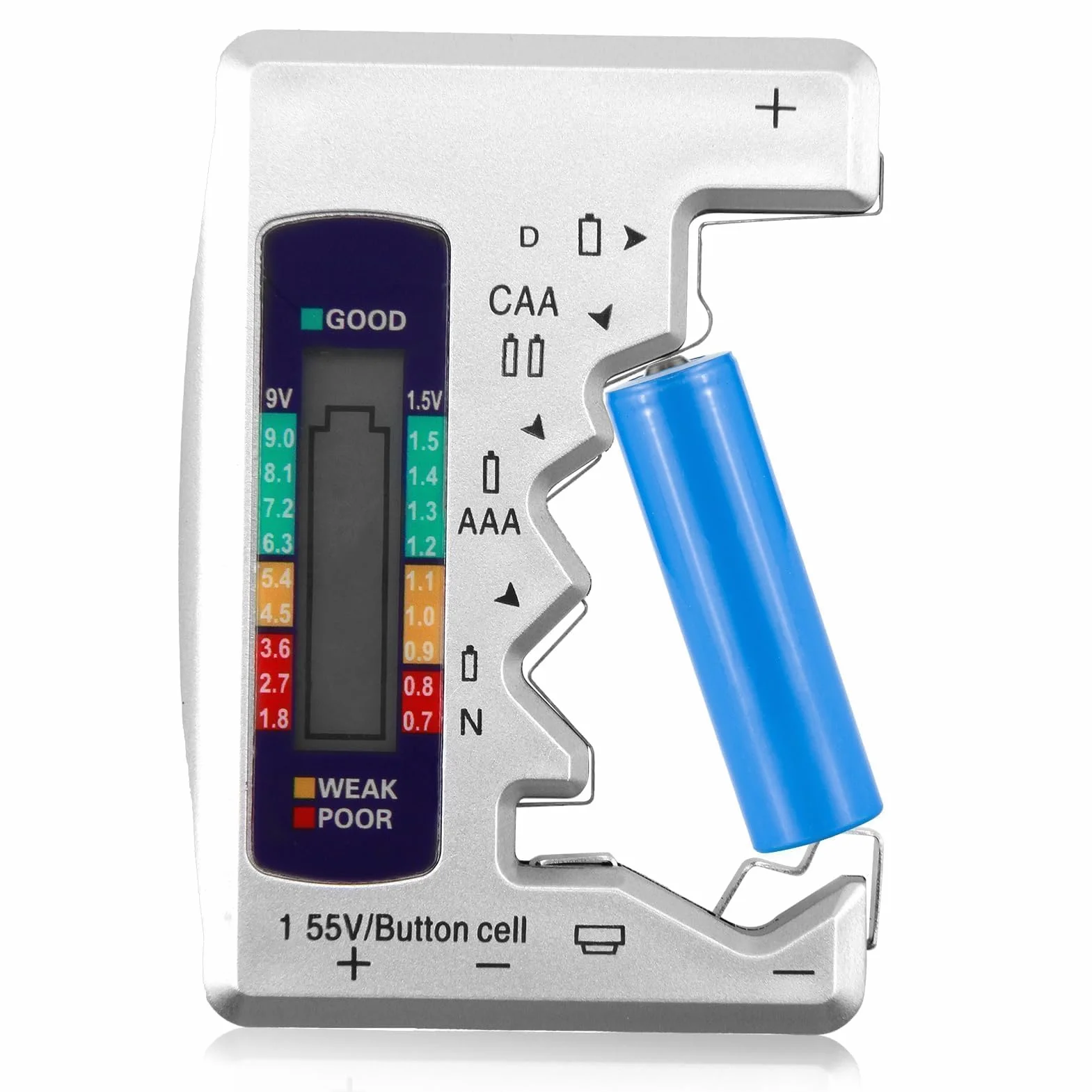 Testeur de batterie universel numérique pour piles AA AAA C D 9 V 1,55 V