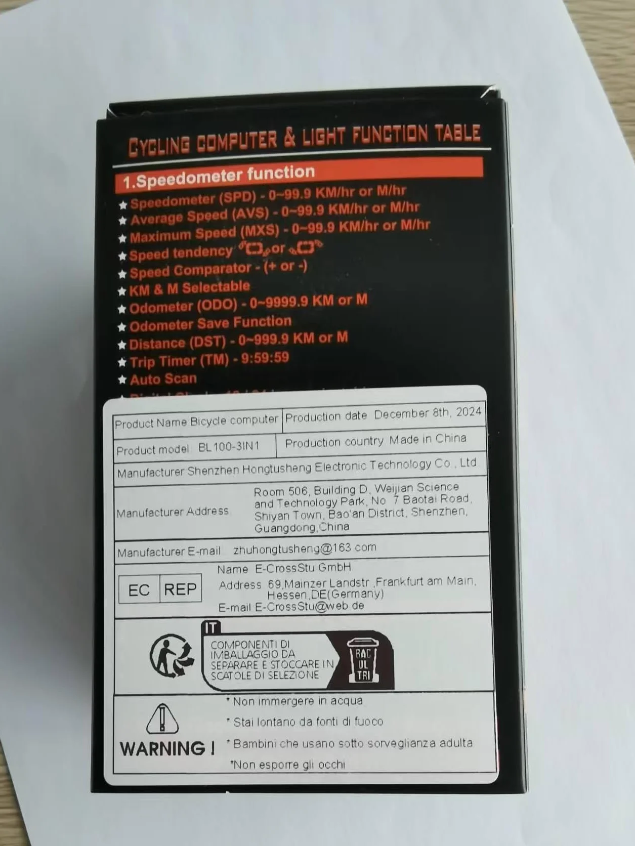 Compteur Velo sans Fil IPX5, Sonnette Rechargeable 4 Modes, Ensemble 3 en 1