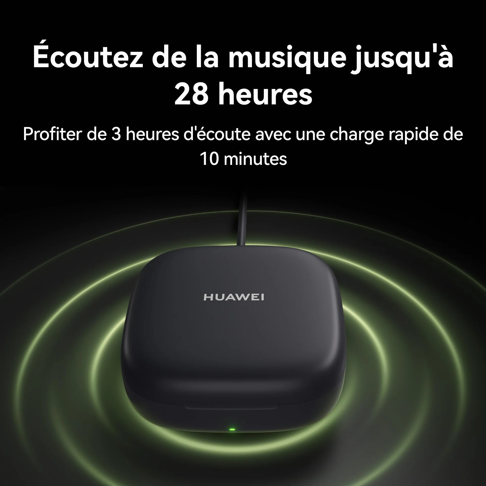 HUAWEI FreeArc écouteurs Ouverts, écouteurs sans Fil, Jusqu'à 28 h d'autonomie, Résistants à l'eau IP57, Ecouteurs pour Le Sport, Appels Ultra Stables, avec iOS, Android et Windows, Noir