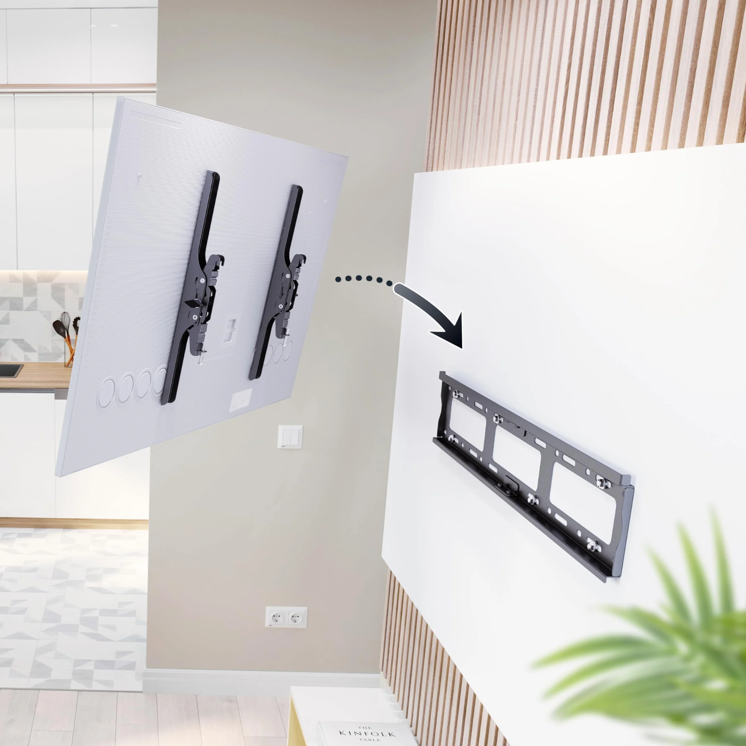 RICOO R17 Support Mural TV 40 à 100 Pouces 42 43 48 50 55 58 60 65 70 75 77 83 85 98 Pouces Max VESA 600x400 Inclinable Universel Fixation Murale TV QLED OLED LED LCD