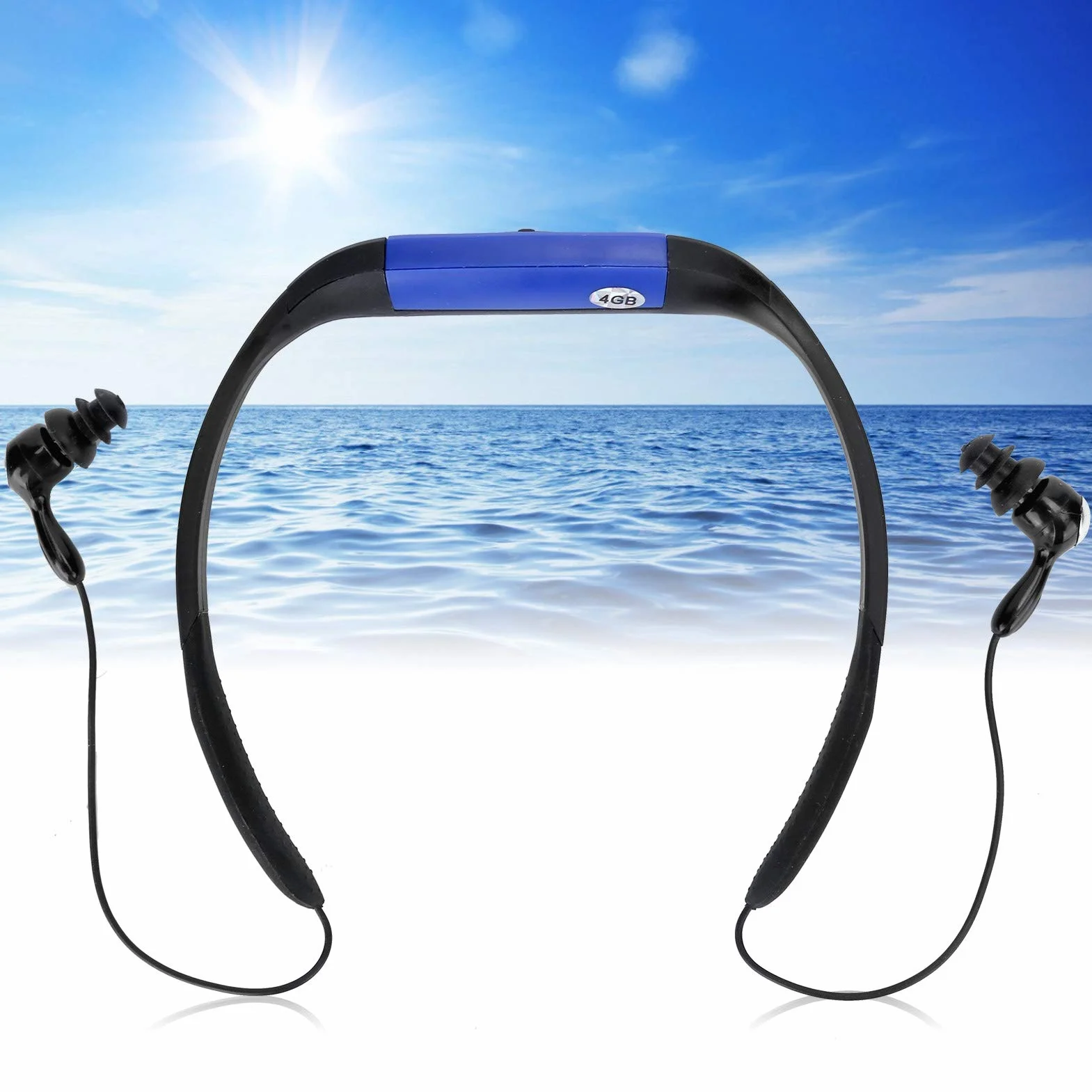 Mumisuto Lecteur MP3 Étanche IPX8 Casque Natation Radio FM Sports Nautiques