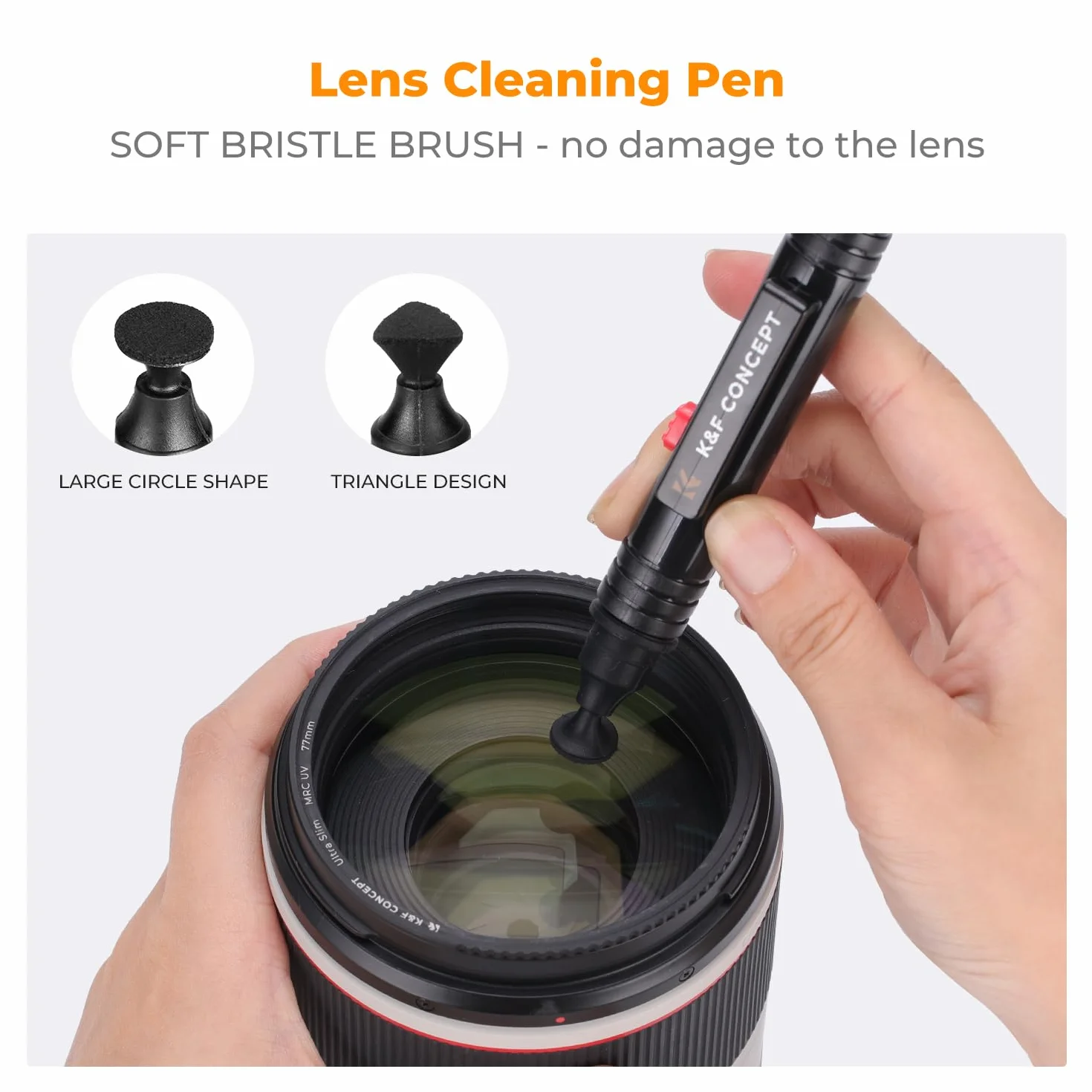 K&F CONCEPT Kit de Nettoyage Appareil Photo 15-en-1 Soufflerie d'air, Lingettes Nettoyantes*6, 60ml Liquide de Nettoyage, Chiffon de Nettoyage*5, Brosse de Nettoyage pour DSLR Téléphones Portables
