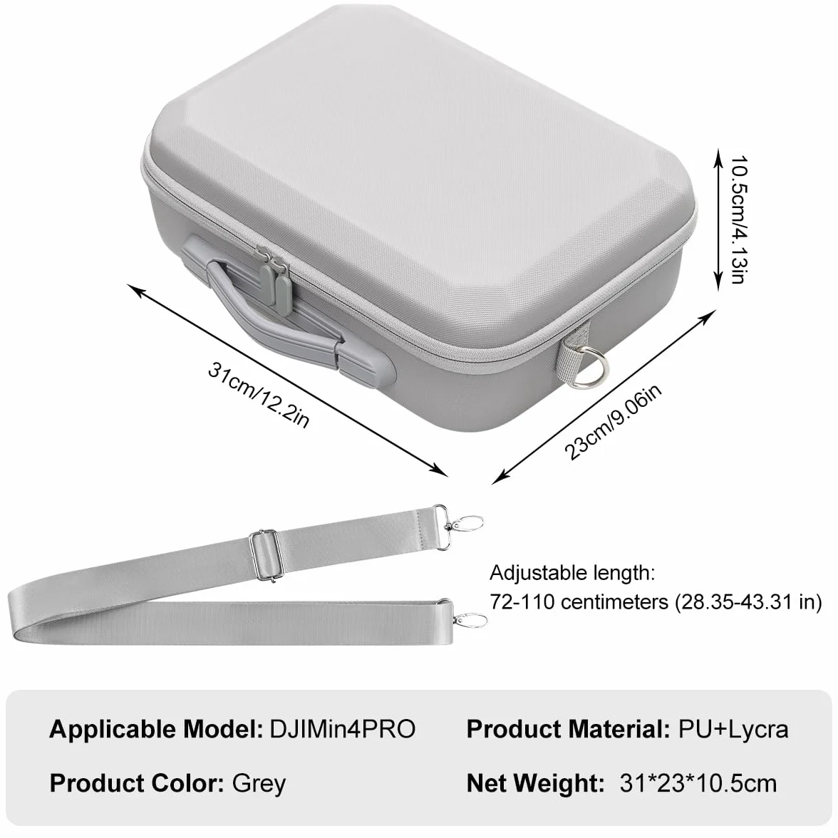 Drone Étui Portable pour DJI Mini 3/3 Pro/4 Pro, Imperméable Rangement Sac pour RC Contrôleur et Accessoires