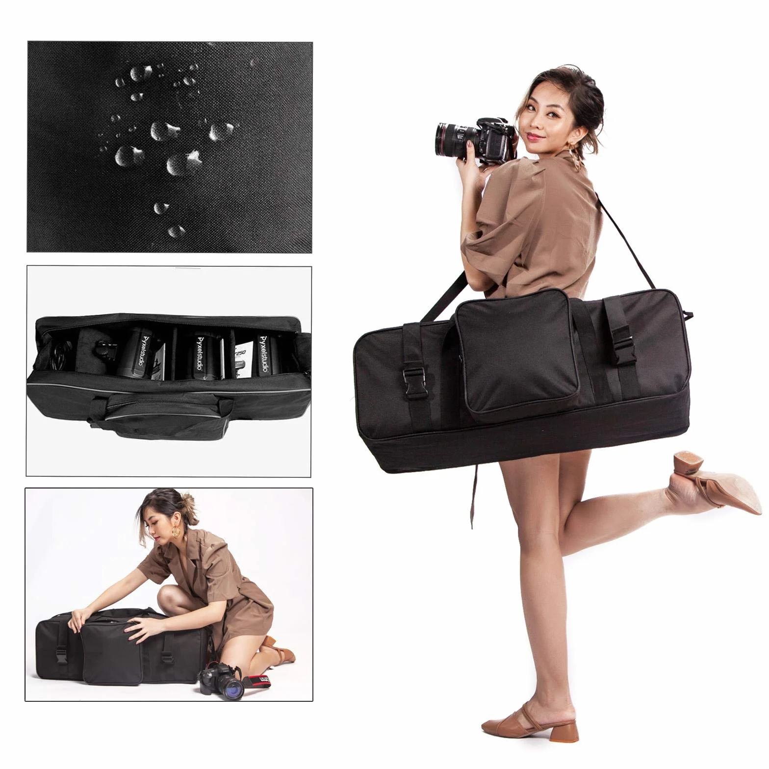 STUDIO Sac Trépied Sac de Transport Portable 75x27x24cm Noir