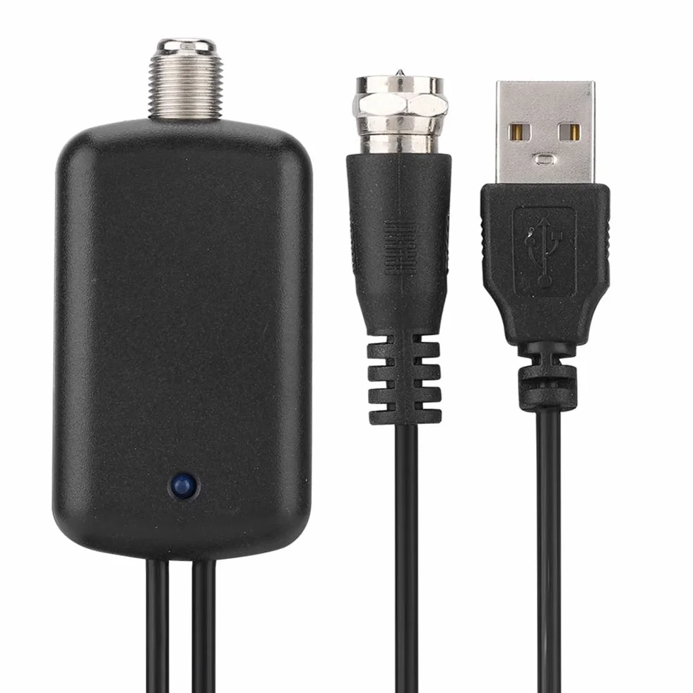 Queen.Y Amplificateur d'antenne TV HD 25 dB Haut Gain Intérieur USB 4K 1080P VHF UHF