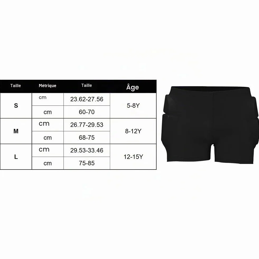 Short rembourré de protection des hanches pour enfants 3D, coussinets de protection des fesses pour snowboard, patinage
