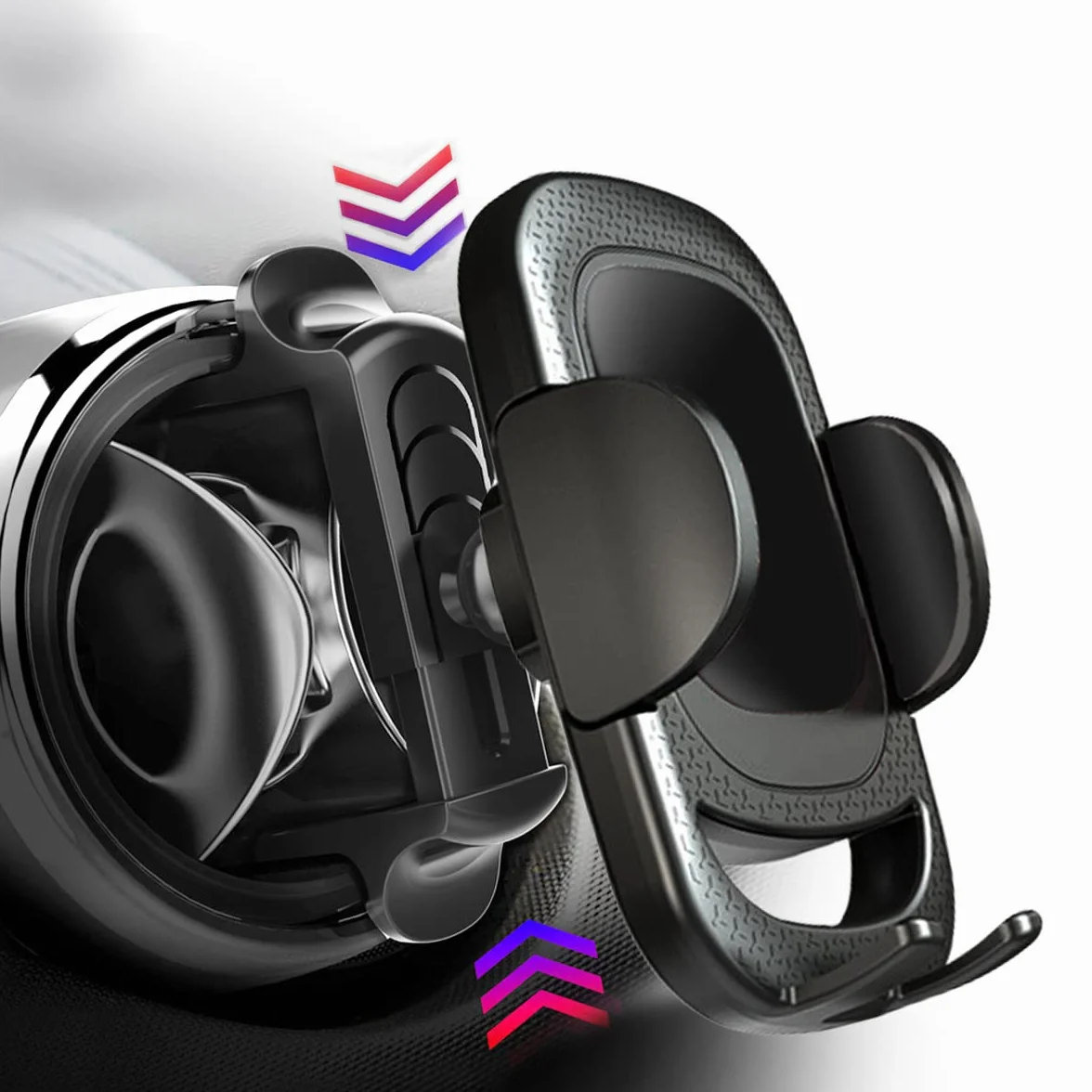 Support Téléphone de Voiture Ronde, Porte Telephone Ronde Voiture à Grille d'aération Facile Installer Stable Rotation 360°