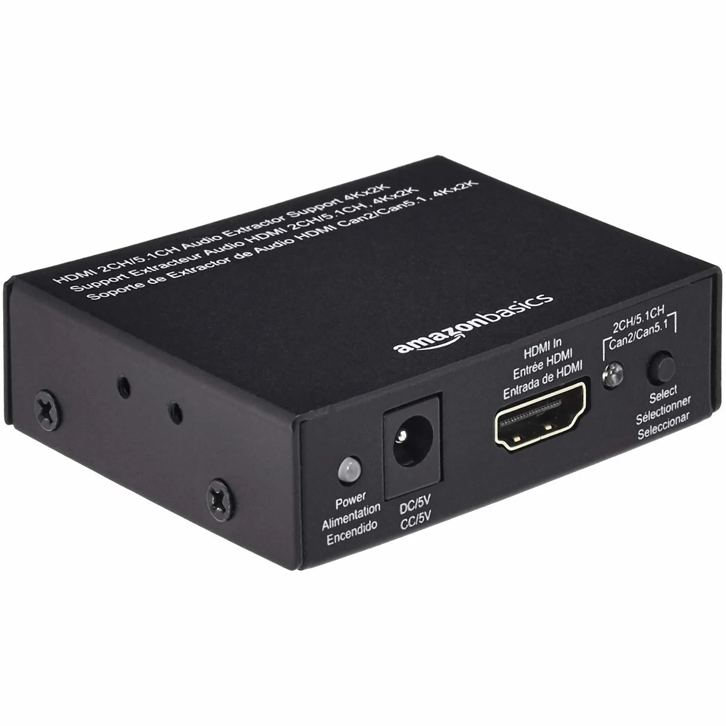 Amazon Basics Extracteur/Convertisseur HDMI vers HDMI et Audio (Stéréo RCA ou S/PDIF​​), 4K, @30Hz, Noir