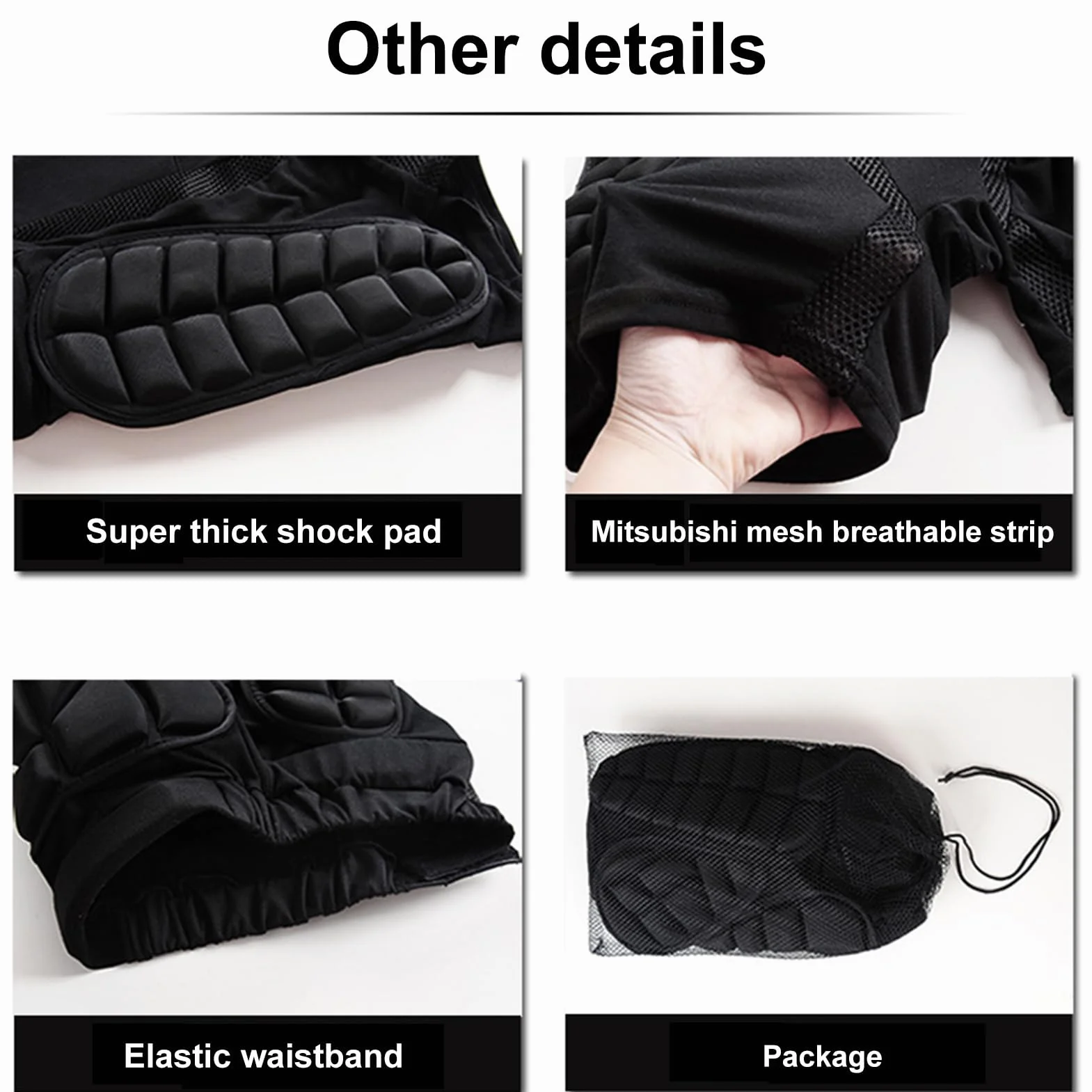 Short de protection rembourré snowboard ski 3D hanches fesses coccyx homme femme M-XXXL