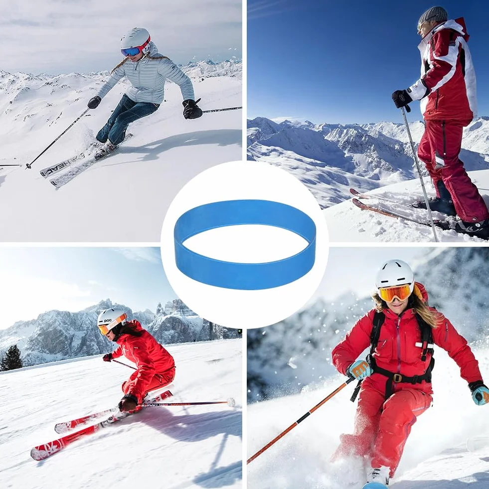 Tokaneit Snowboard Fixations 30 Pièces Sangle de Frein en Caoutchouc Accessoires de Ski