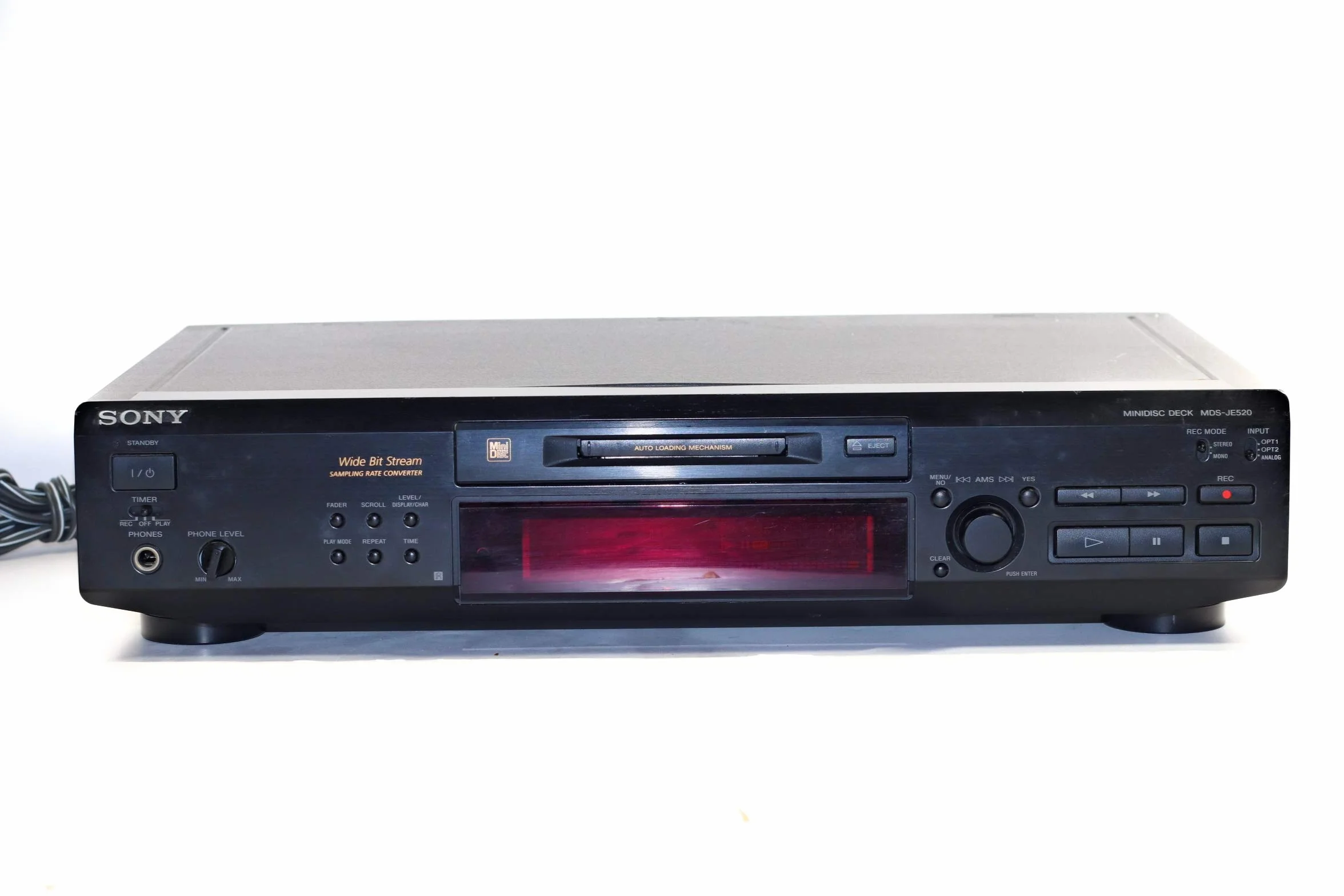Minidisc Sony modèle MDS-JE520 Couleur Noire