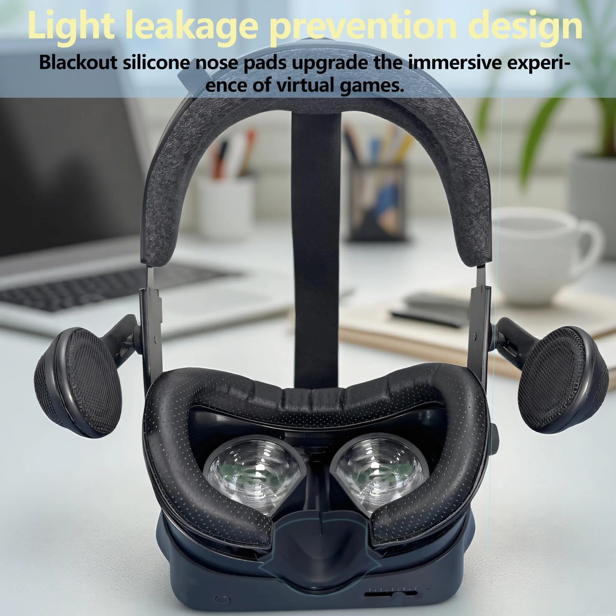 Valve Index Coussinet de Protection Faciale VR Support d'Interface Magnétique Coussin Mousse Cuir PU Plaques Nasales Opaques Silicone Lot 6 Pièces