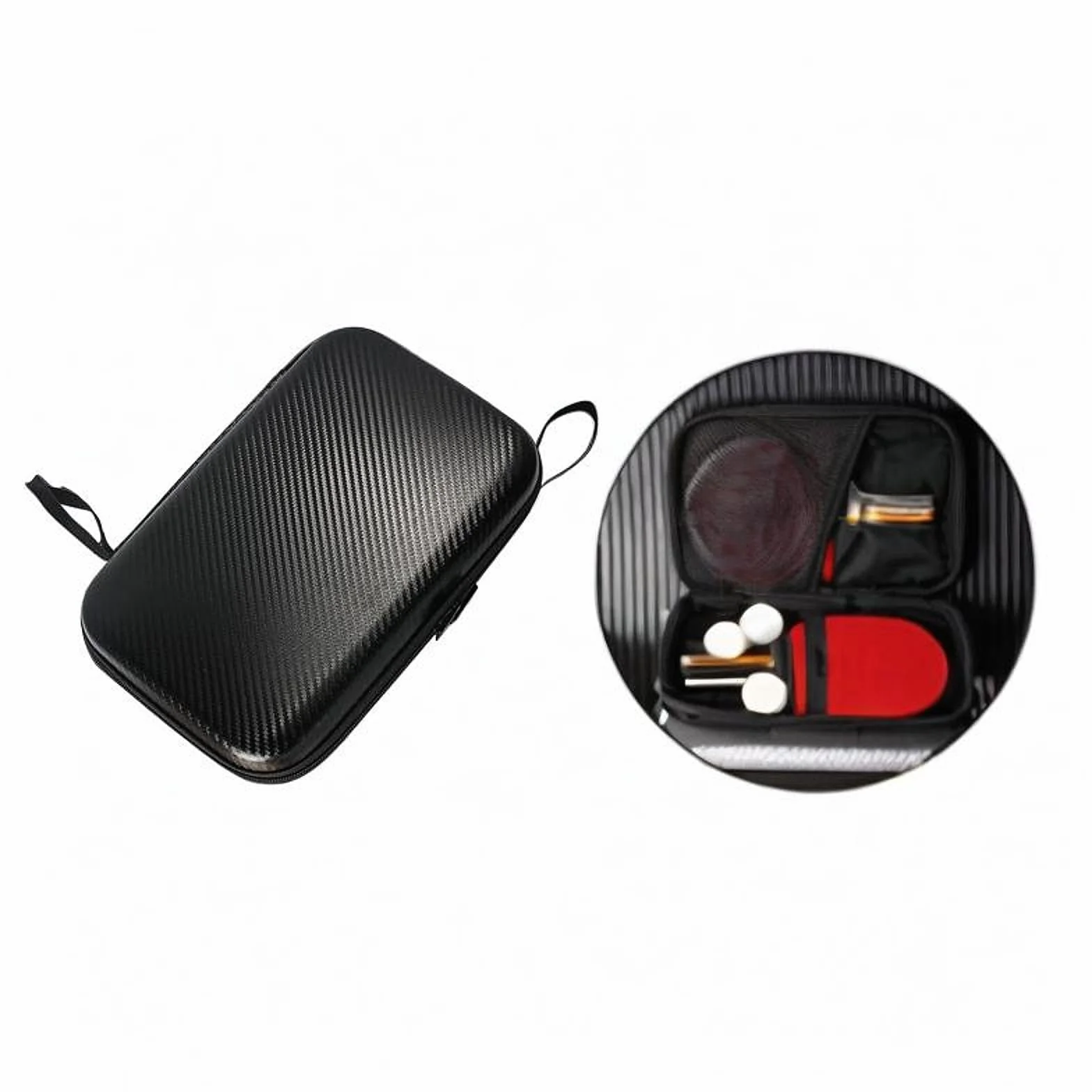 Housse Protection Raquette Tennis Table Sac Palette Ping-Pong Étui EVA Filet Transport Raquette Balles