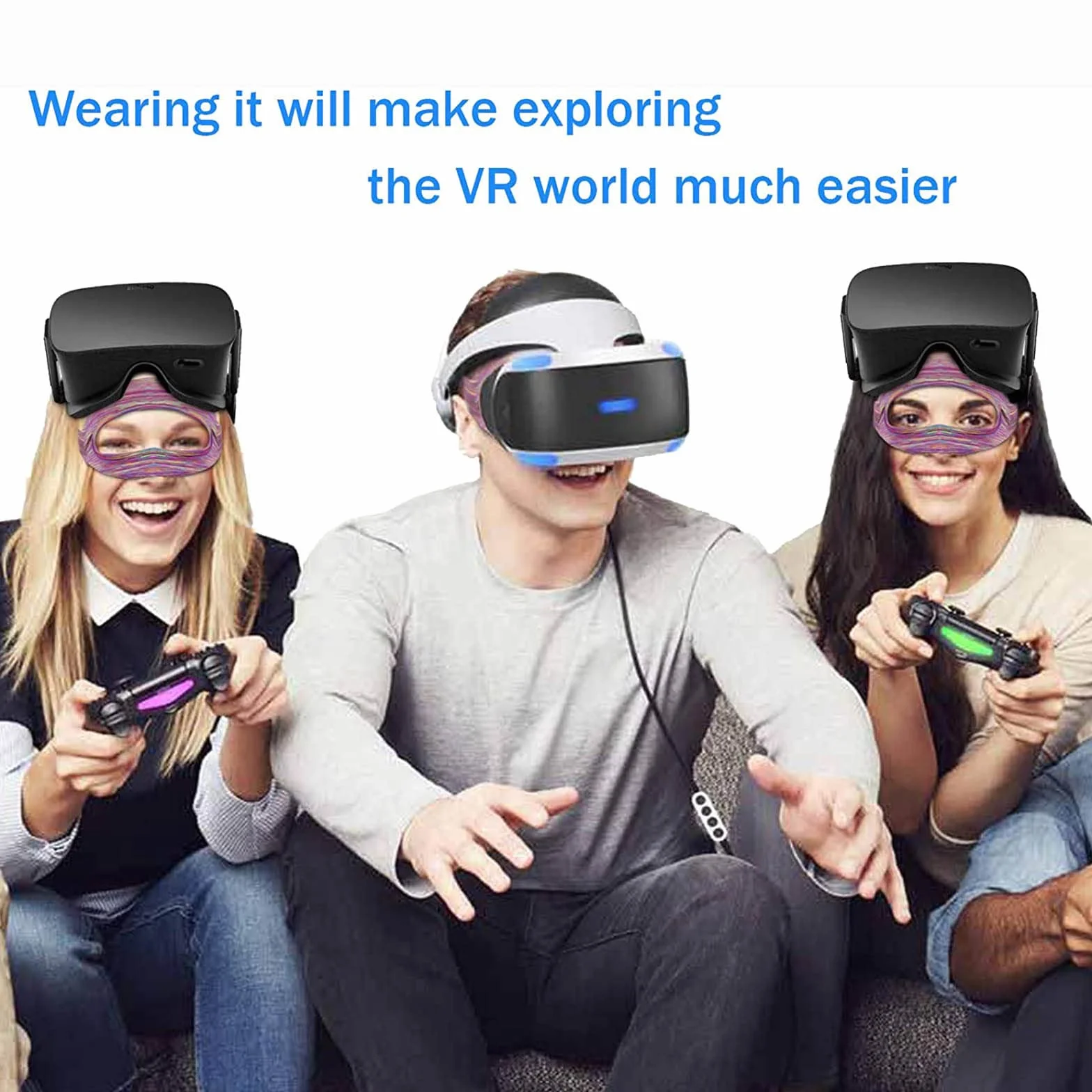 Lot de 2 masques de réalité virtuelle PSVR2 - Sangle réglable lavable pour PSVR2/PICO4