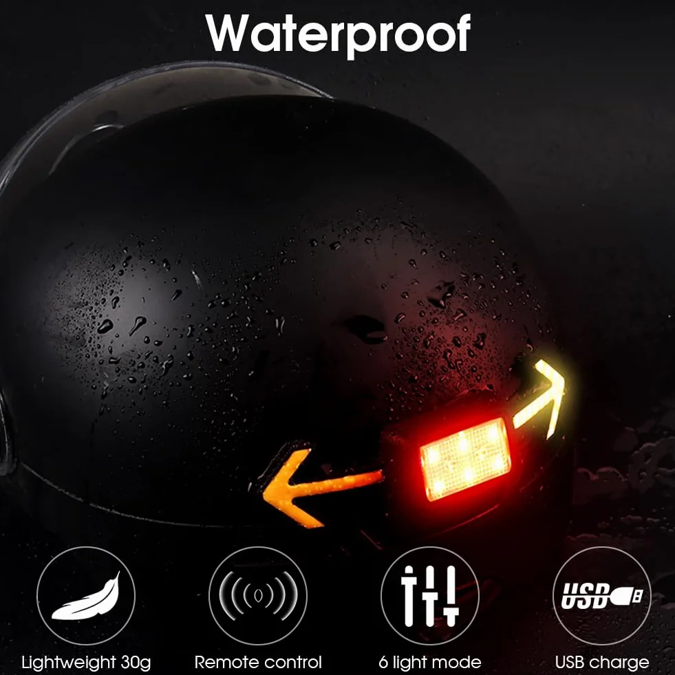 Feu Arrière de Vélo NIUAWASA Télécommande sans Fil 6 Modes Étanche Rechargeable USB Noir