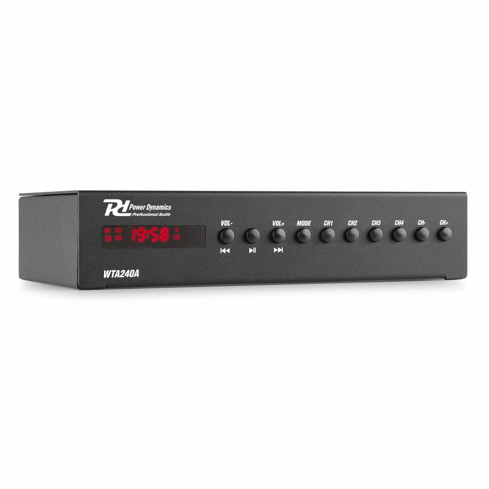 Power Dynamics WT240A Amplificateur Stéréo WiFi avec Bluetooth - 80 Watts, Multiroom, AirPlay, DLNA, USB, Ethernet, Télécommande, Montage 19", Idéal pour Les Petits Commerces