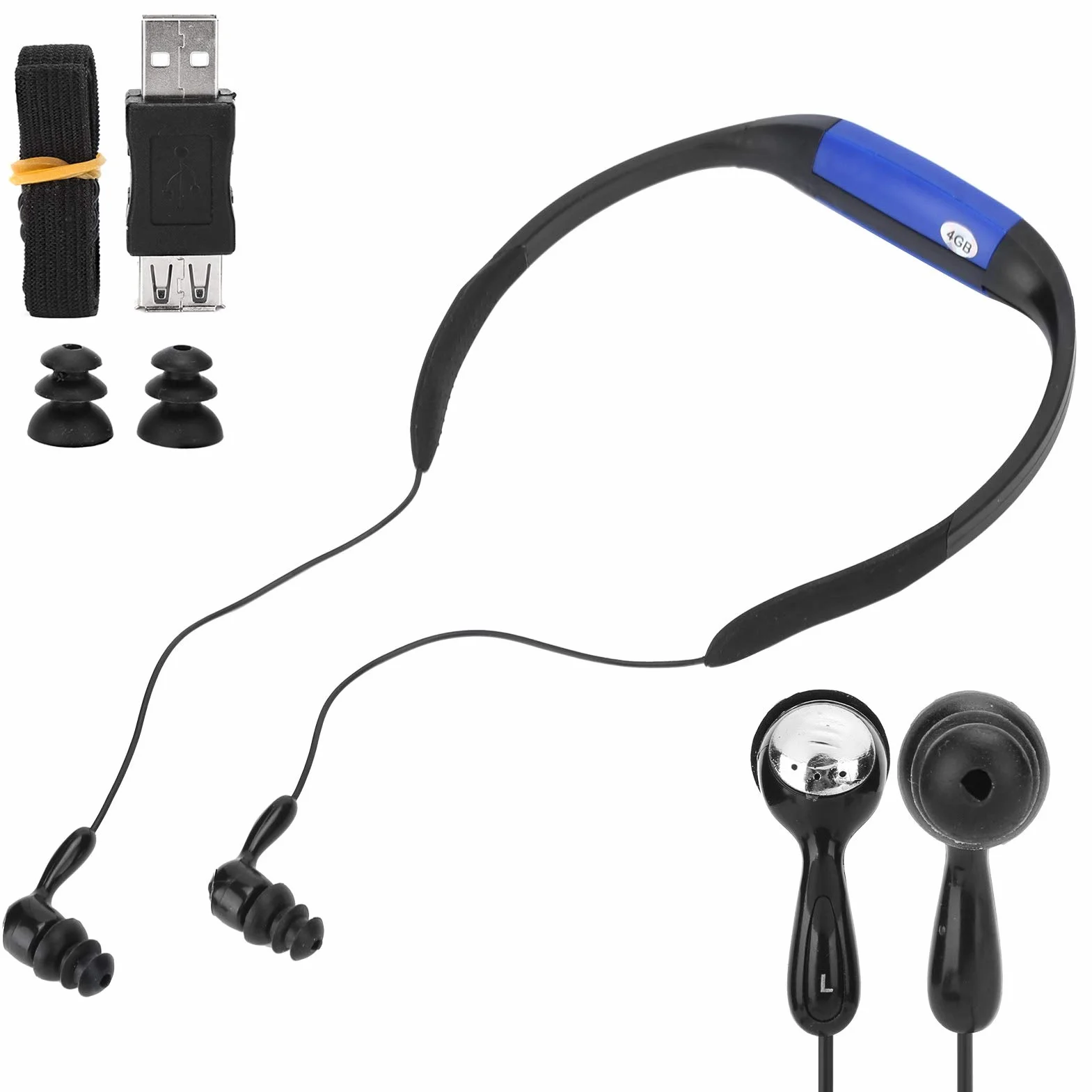 Mumisuto Lecteur MP3 Étanche IPX8 Casque Natation Radio FM Sports Nautiques