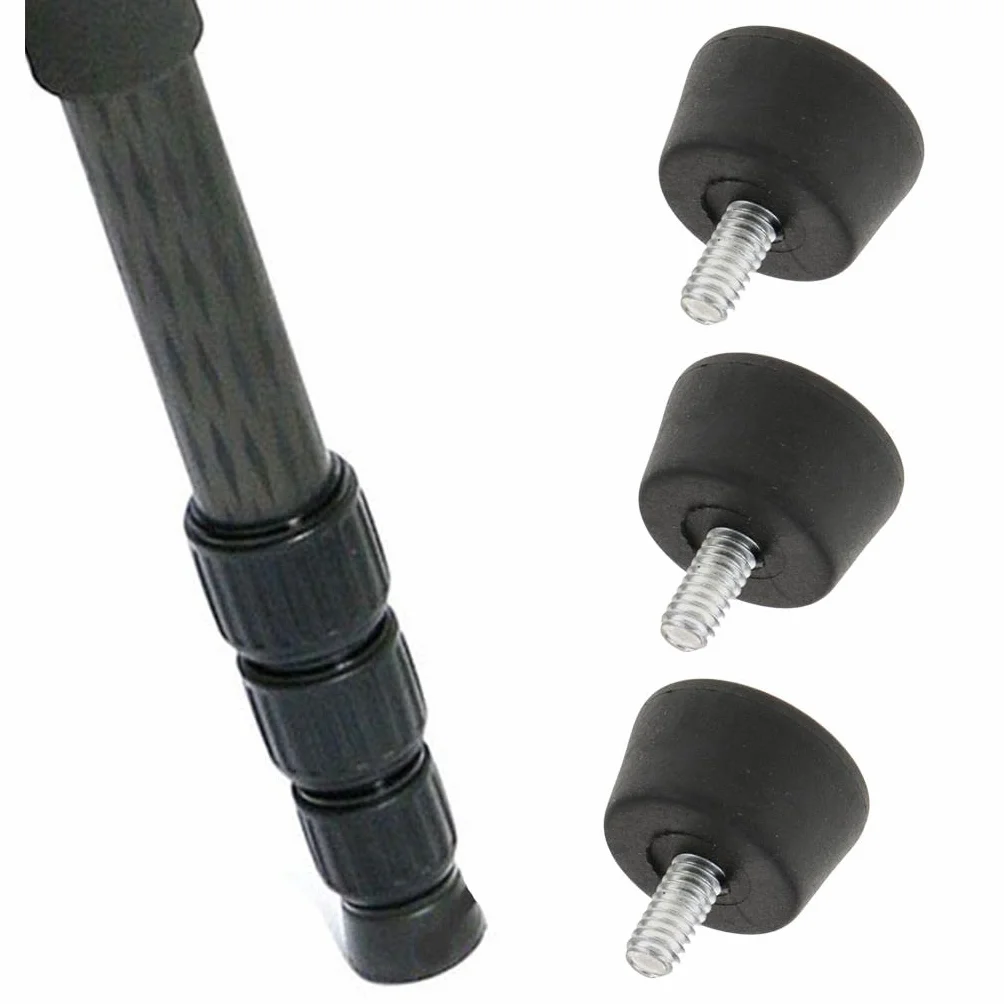 3X Pieds de Trépied à Filetage de Vis 1/4 ", Monopode en Caoutchouc pour