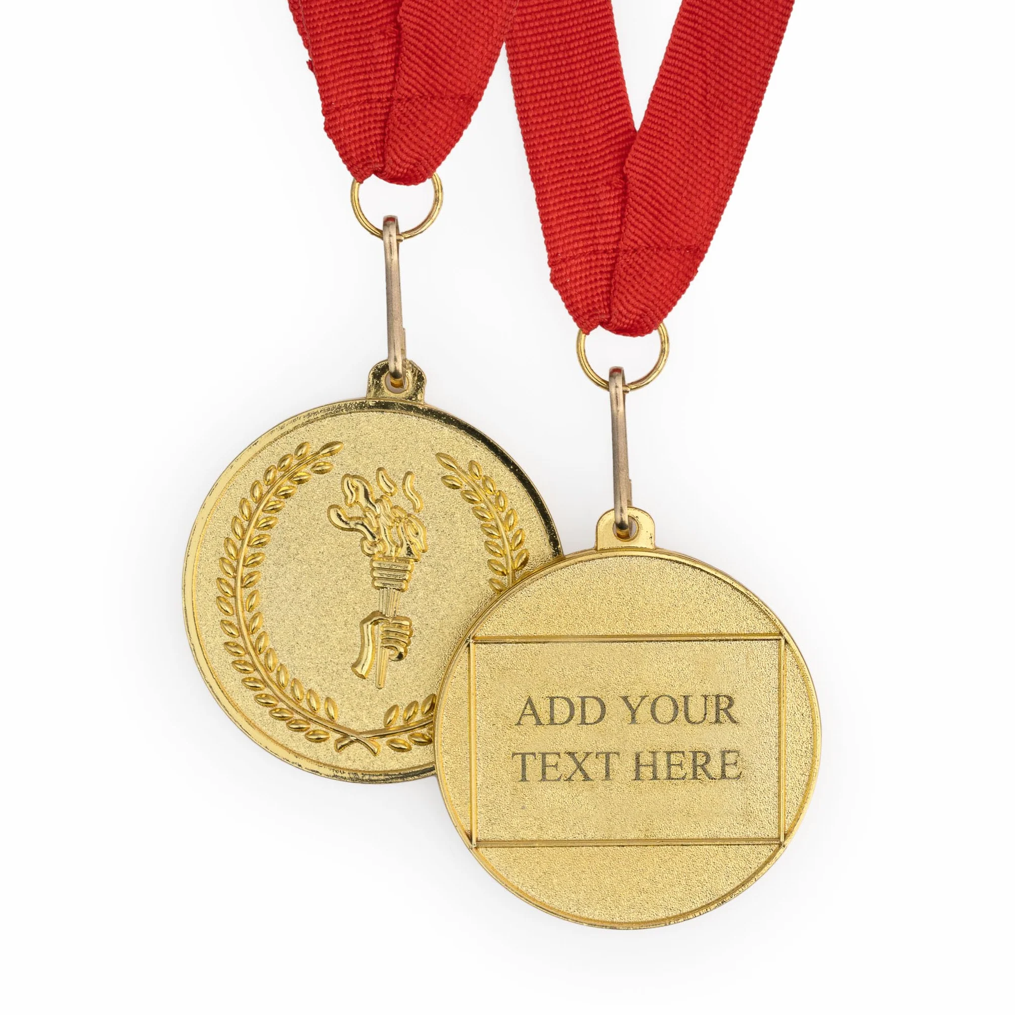 Médaille Personnalisée Métal Gravé Ruban Rouge 5 cm Enfants Adultes