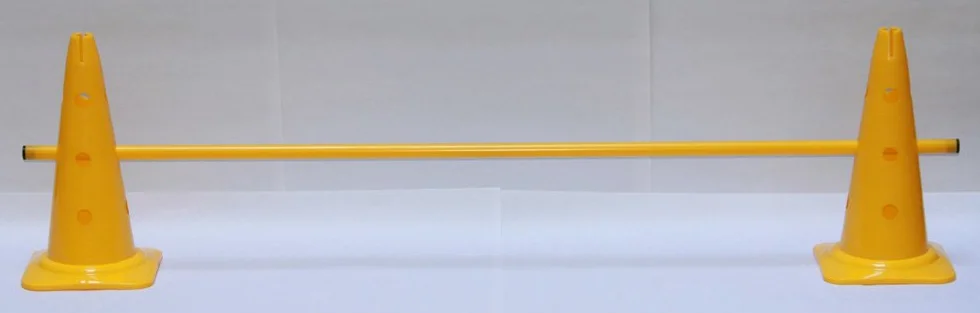Kit de haie 12 pièces Lot de 4: 8 Cônes 40 cm, 4 Jalons 160 cm - Bleu, Rouge, Vert, Jaune