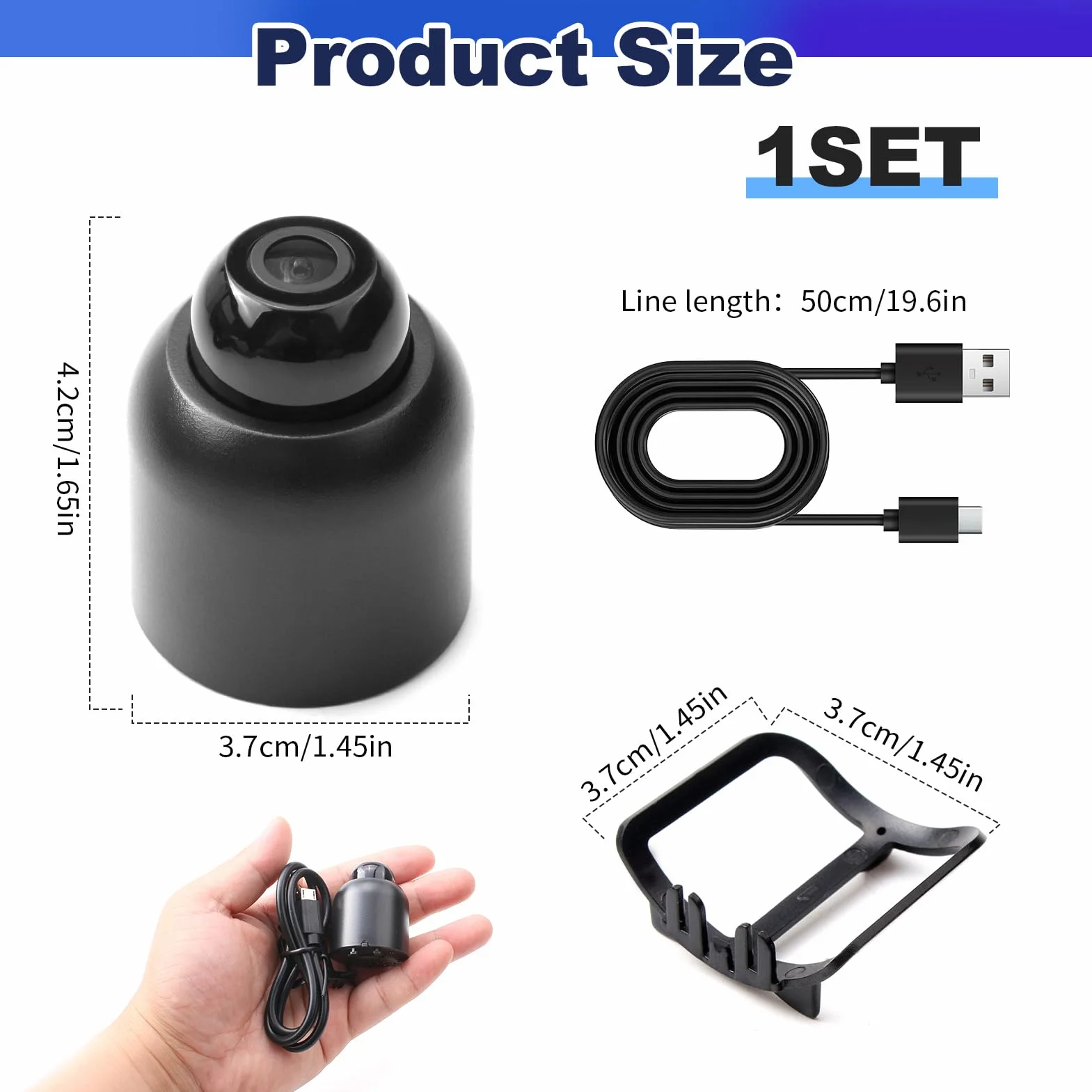 Mini Camera sans Fil Invisible 1080P Vision Nocturne Caméra Surveillance Grand Angle 140° Détection de Mouvement Enregistrement à Distance