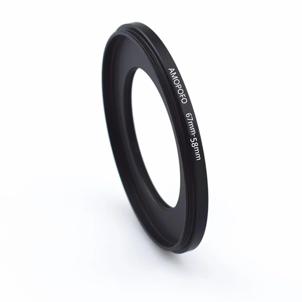 Bague d'adaptation de filtre en métal - Pour objectif d’appareil photo - Bague Step-down - Avec filetage de filtre de 67 mm sur bague de filtre de 58 mm - Accessoires