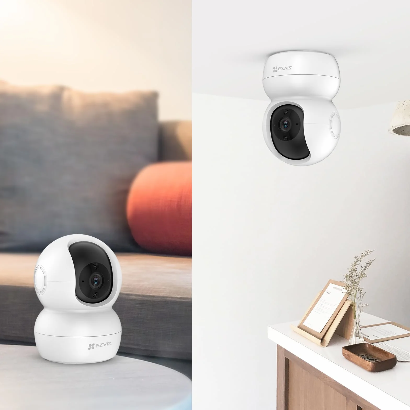 EZVIZ Caméra Surveillance WiFi Intérieure 360°, FHD 1080P, Camera WiFi 2.4Ghz, Vision Nocturne, Détection de Mouvement Suivi Intelligent, Audio Bidirectionnel, Compatible avec Alexa pour Bébé/Animaux