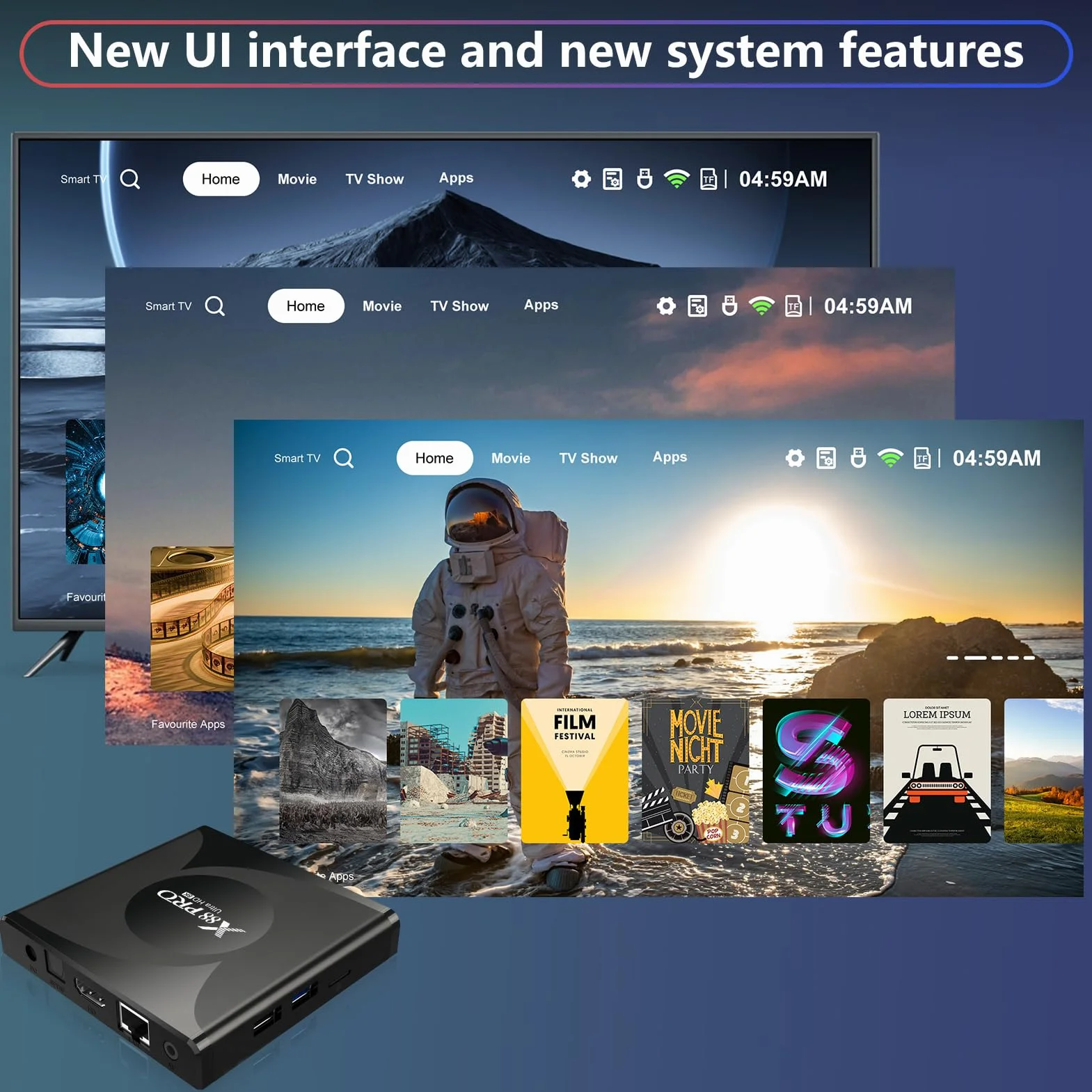 Android TV Box, Android 13.0 Box 4GB RAM 32GB ROM RK3528 Quad-Core Cortex-A53 GPU Mali-450 Support 8K 10/100M LAN Enternet 2.4G/5G Dual-Band WiFi 6 BT 5.0 USB 2.0/3.0