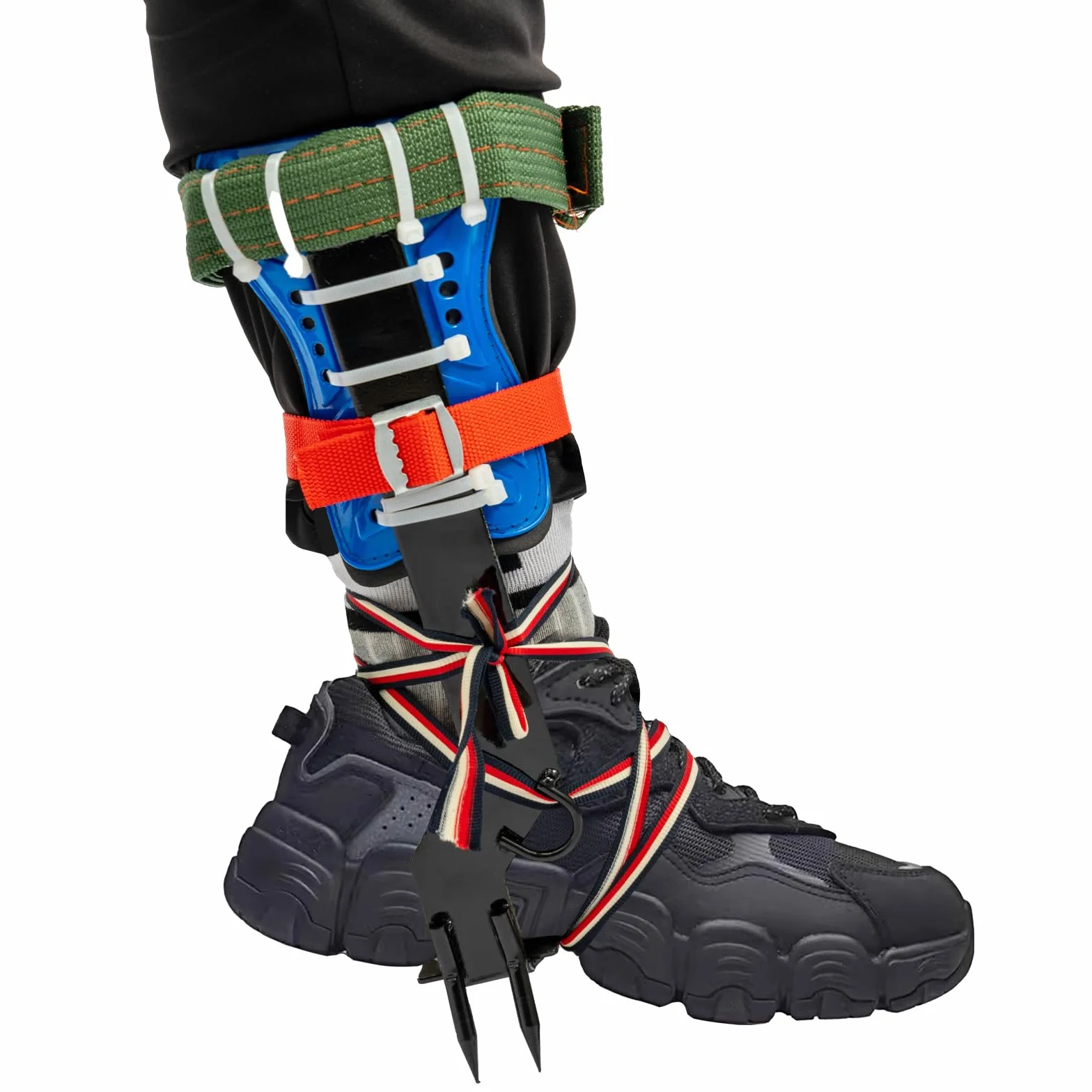 KigerNee Kit d'escalade crampons à 2 dents 100 kg sangle à 5 points réglable en hauteur