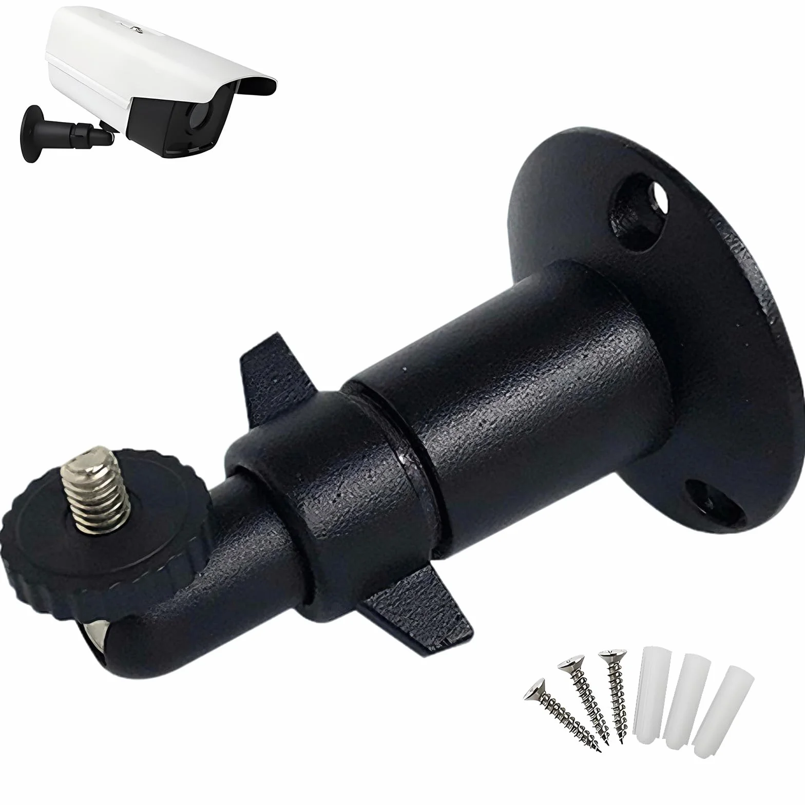 Support Mural pour caméra Compatible avec Arlo, Compatible avec Arlo, Eufy, Wyze - Installation Intérieure et Extérieure, Rotation 360°, Inclinaison 90°, Filetage 1/4"