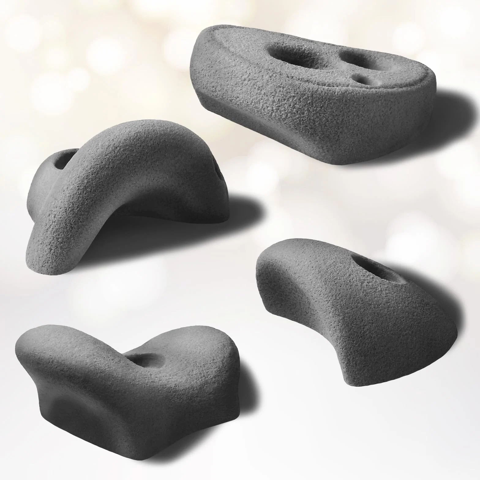 ALPIDEX Prises d'escalade L Set 12 pièces Contre-Dépouilles Formes Couleurs Grey Stone