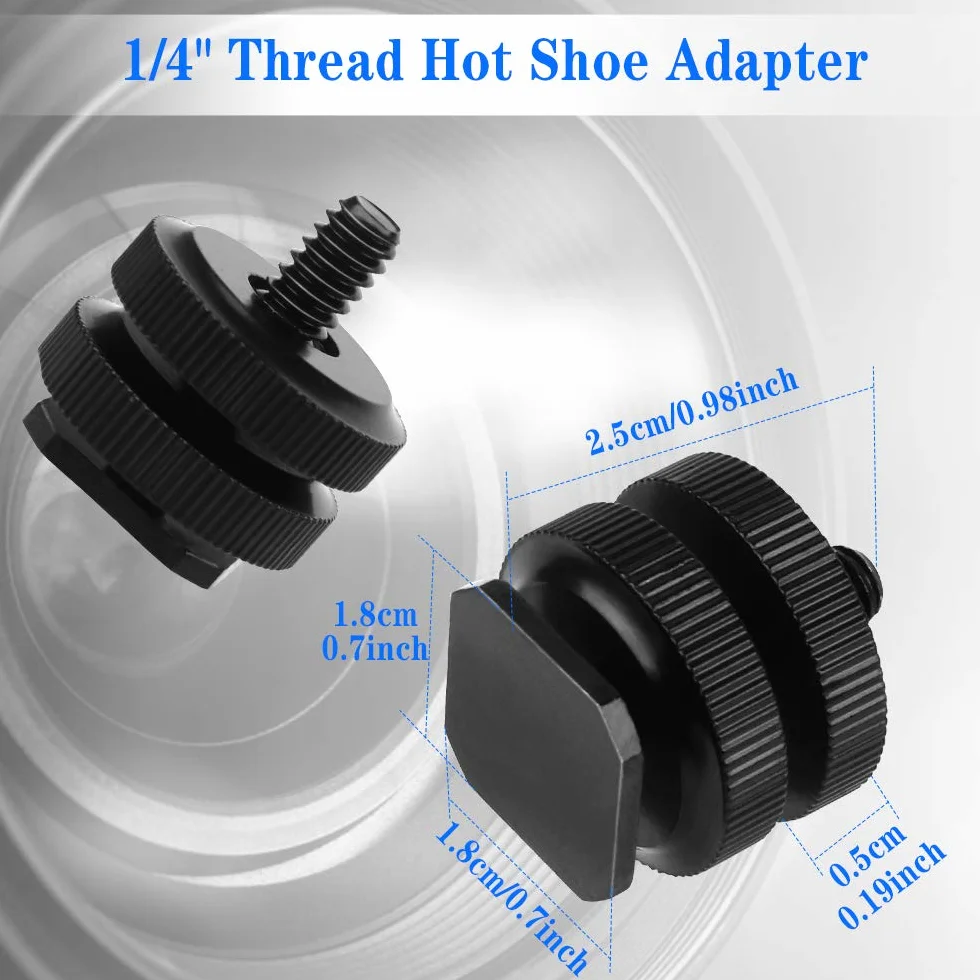 Adaptateur Griffe Caméra 6 Pcs Hot Shoe Adaptateur de Support à Vis 1/4 Vis du Support de Caméra Adaptateur de Support à Vis de Trépied vers Sabot de Flash Pour Réparer le Matériel Photographique