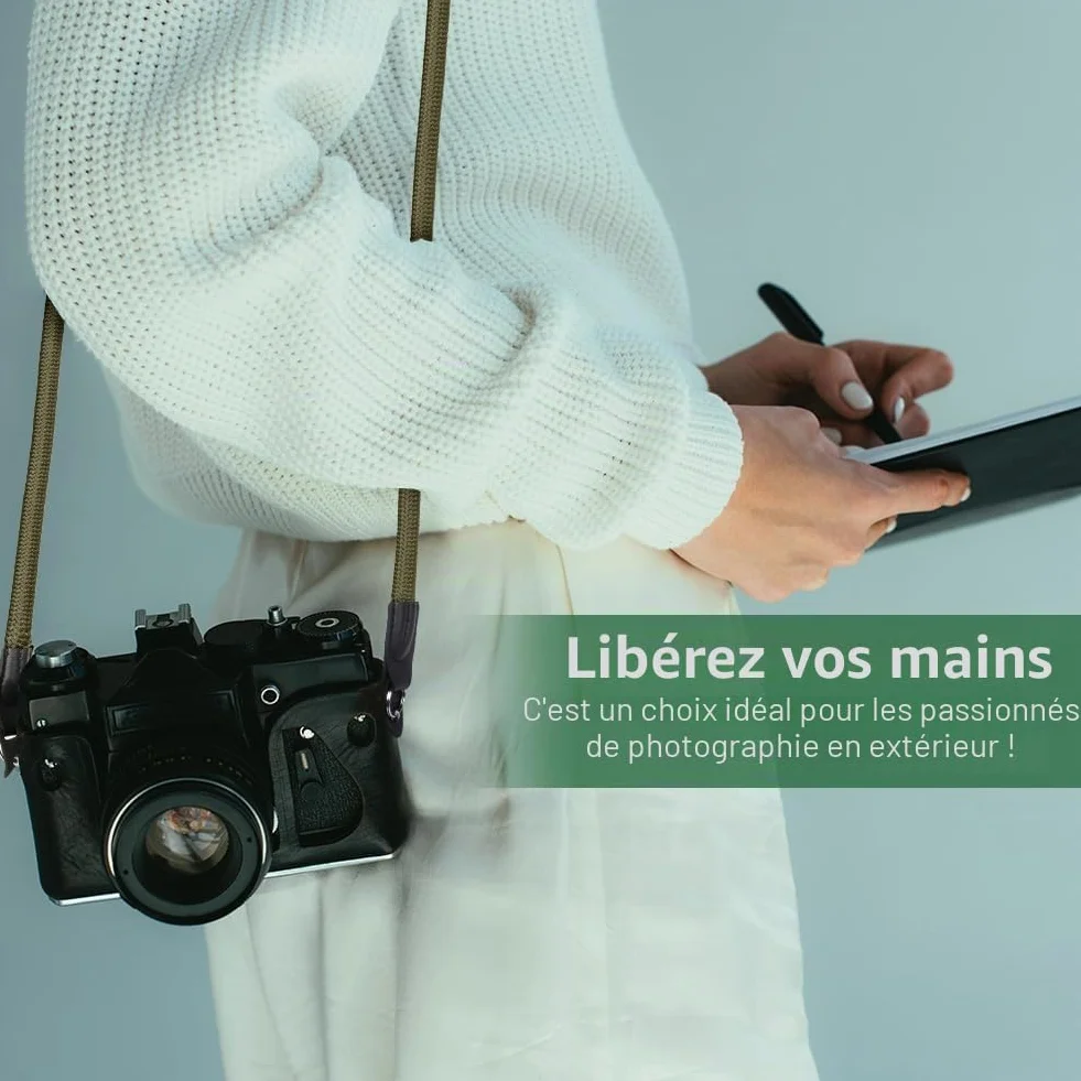 flintronic Sangle Appareil Photo, Bandoulière en Corde en Nylon, Courroie de Cou pour Appareil Photo, pour Canon, Appareils Photo pour Les Caméras Nikon, Sony, Fujifilm, Olympus, Leica - 102 cm