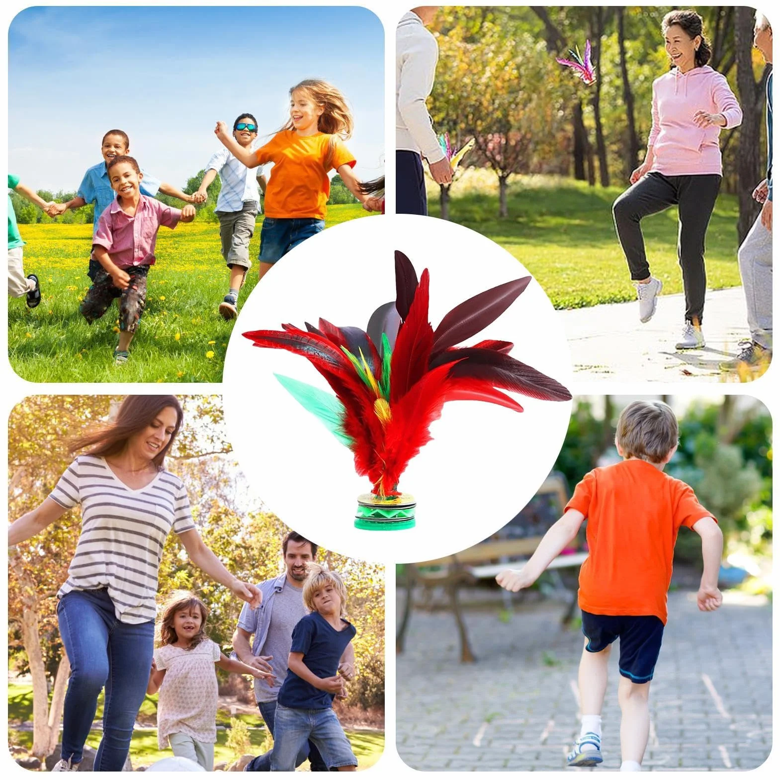 Jianzi À Plumes Colorées, Jeu De Coups De Pied Chinois pour Adultes, Sport Traditionnel en Plein Air