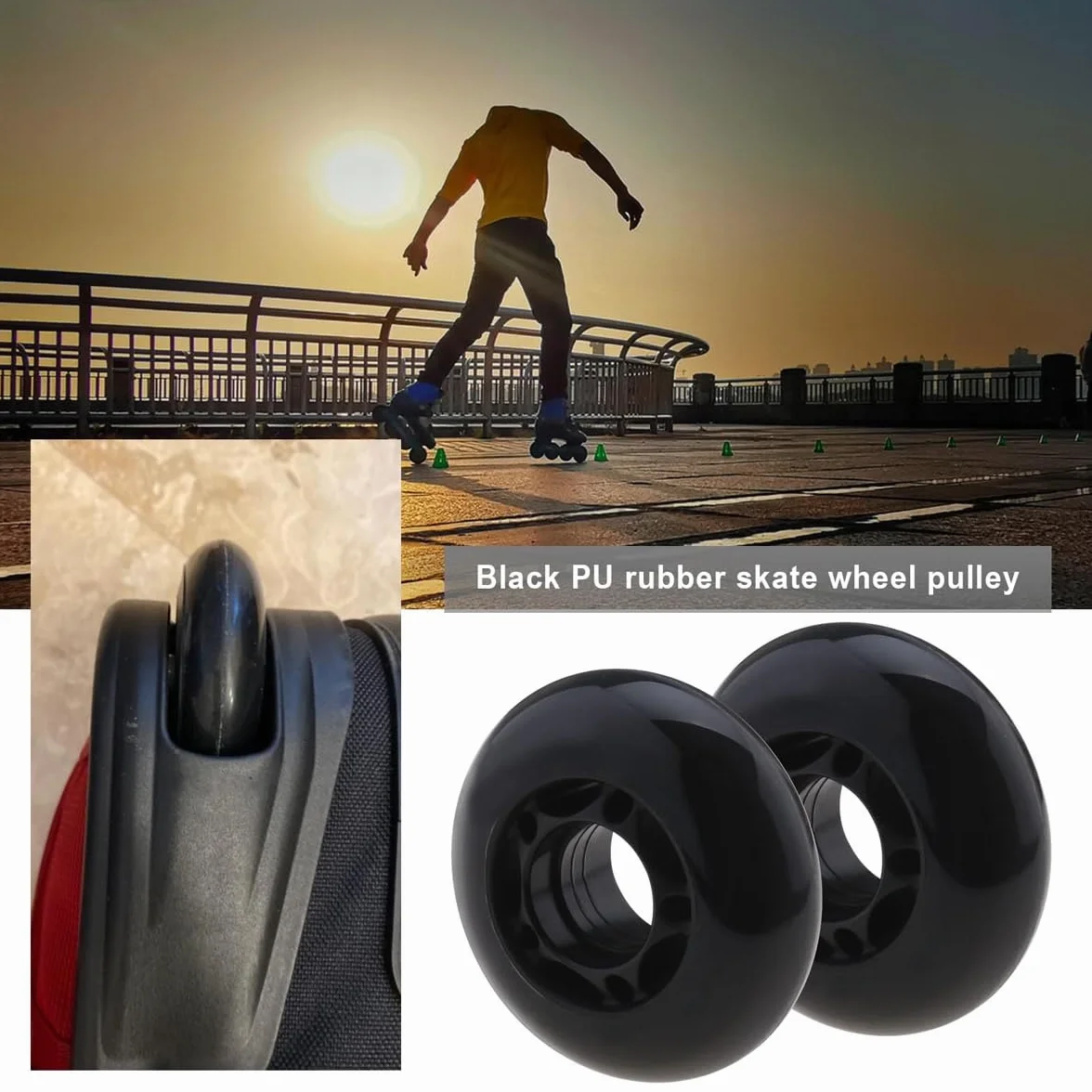 Roues de roller en ligne 64 mm 82A ABEC-7 Lot de 8