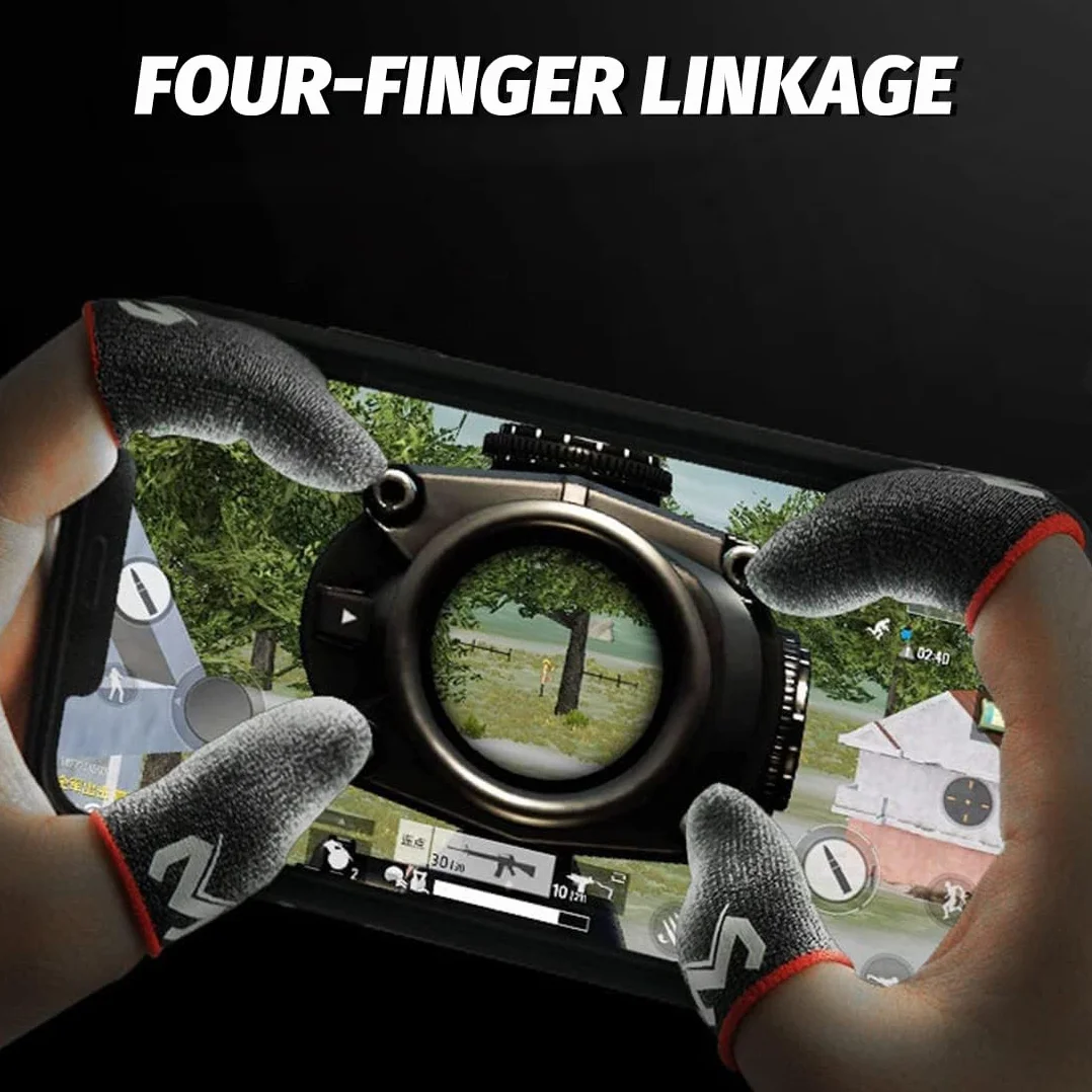 PUBG Mobile Phone Game Sleeve Finger, [10 Pack] Anti-Transpiration Respirant Finger Manches Écran Tactile Tir et Visée Sensibles - Finger Manches pour Couteaux Out/PUBG pour Android et iOS