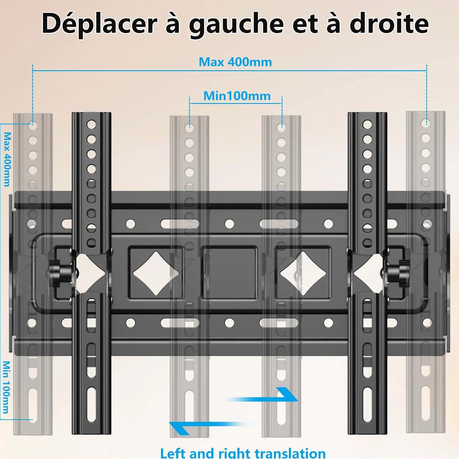 Support Mural TV inclinable pour la Plupart 32 à 68", VESA Jusqu’à 400x400mm et Charge maximale 60 KG, 40 43 50 55 58 60 65 Pouces réglable Rack Mural pour TV,Support TV Mural,TV Wall Mount