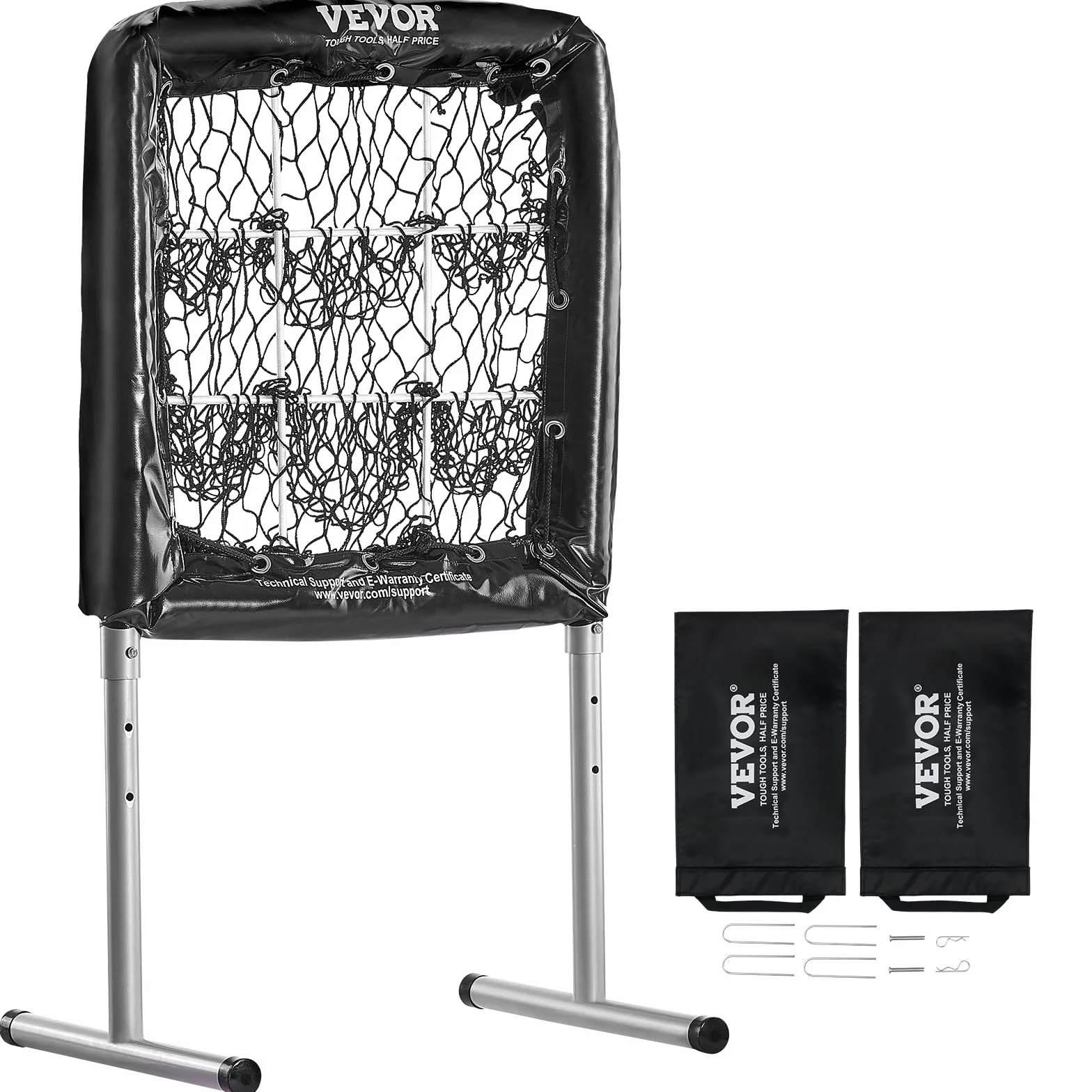 VEVOR Équipement d'entraînement de softball 71,1 x 68,6 cm réglable en hauteur avec zone de frappe et 4 piquets