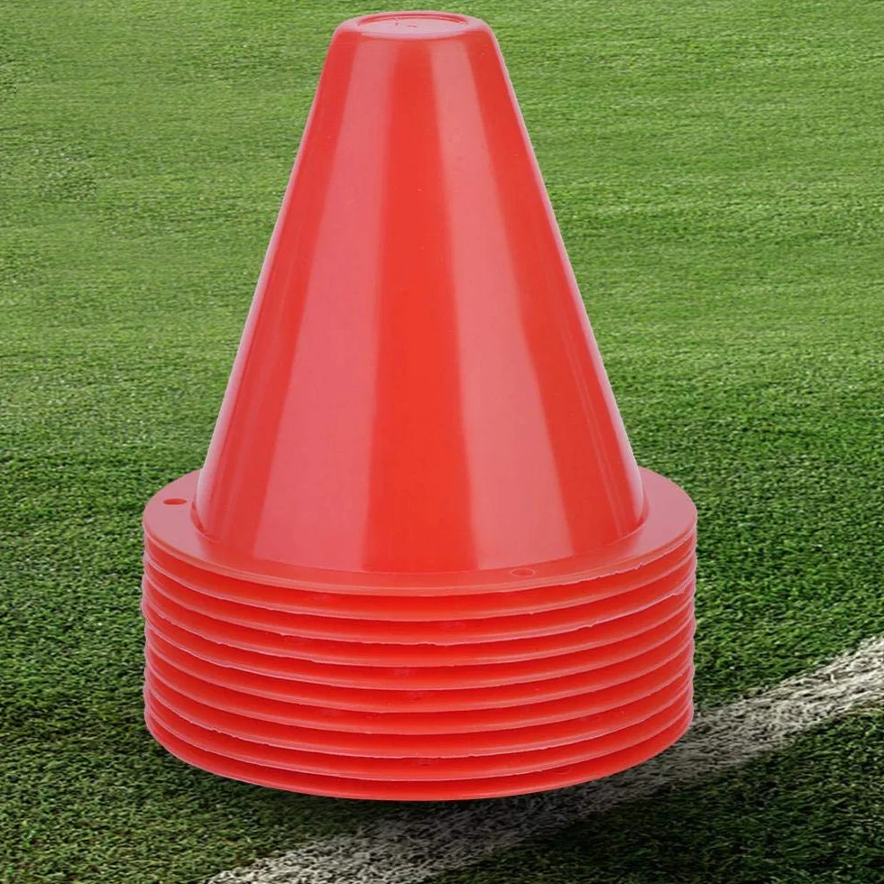 Cônes de trafic d'entraînement 10 pcs Football Cônes Marqueurs Barrières Plastique Accessoire