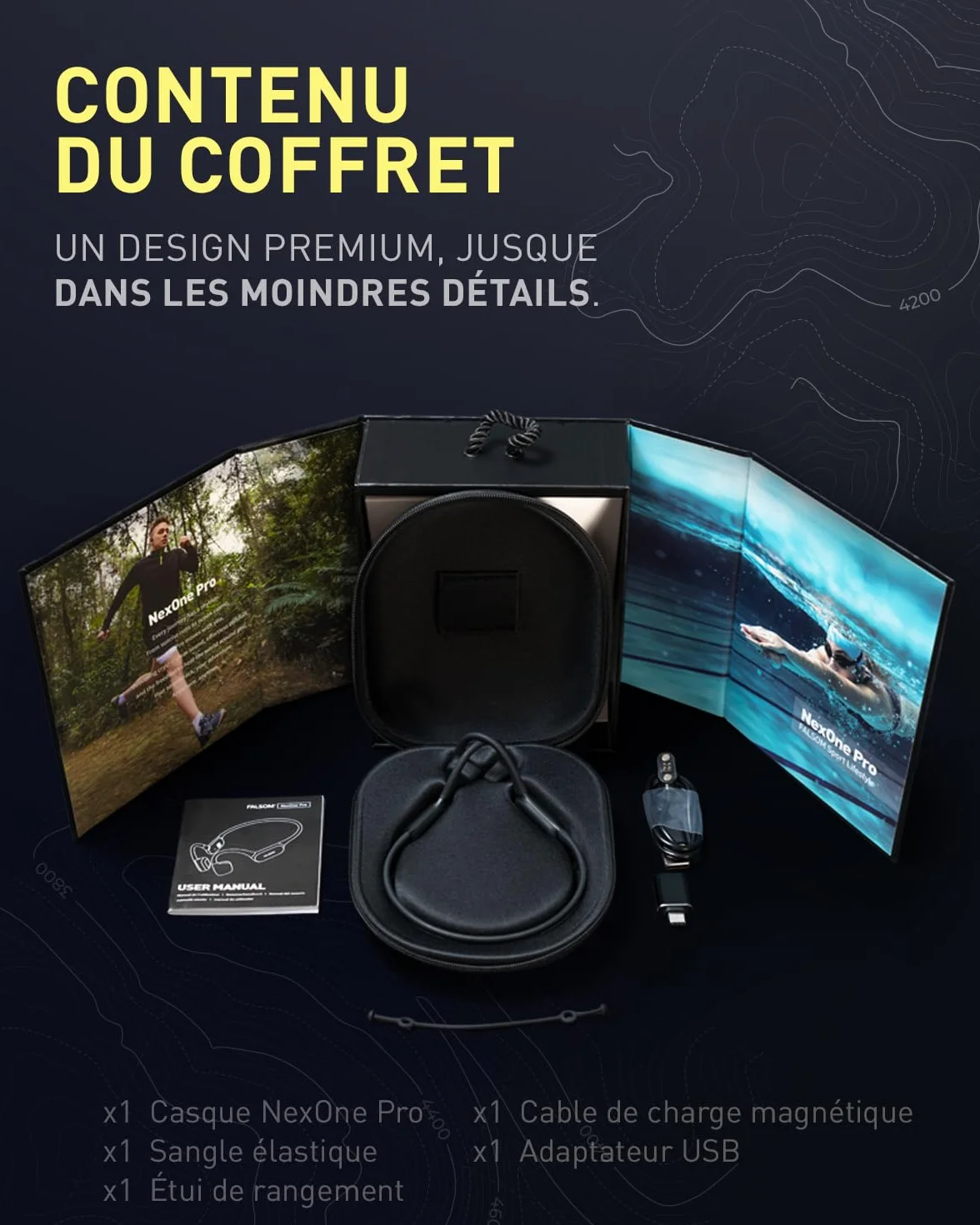 NexOne Pro, Casque à Conduction osseuse, IP68 Étanche, MP3 32 Go, 10 h d’Autonomie, Écouteurs sans Fil Bluetooth 6.0, Charge Rapide, Appels Clairs, Marque Française Premium, Très Polyvalent