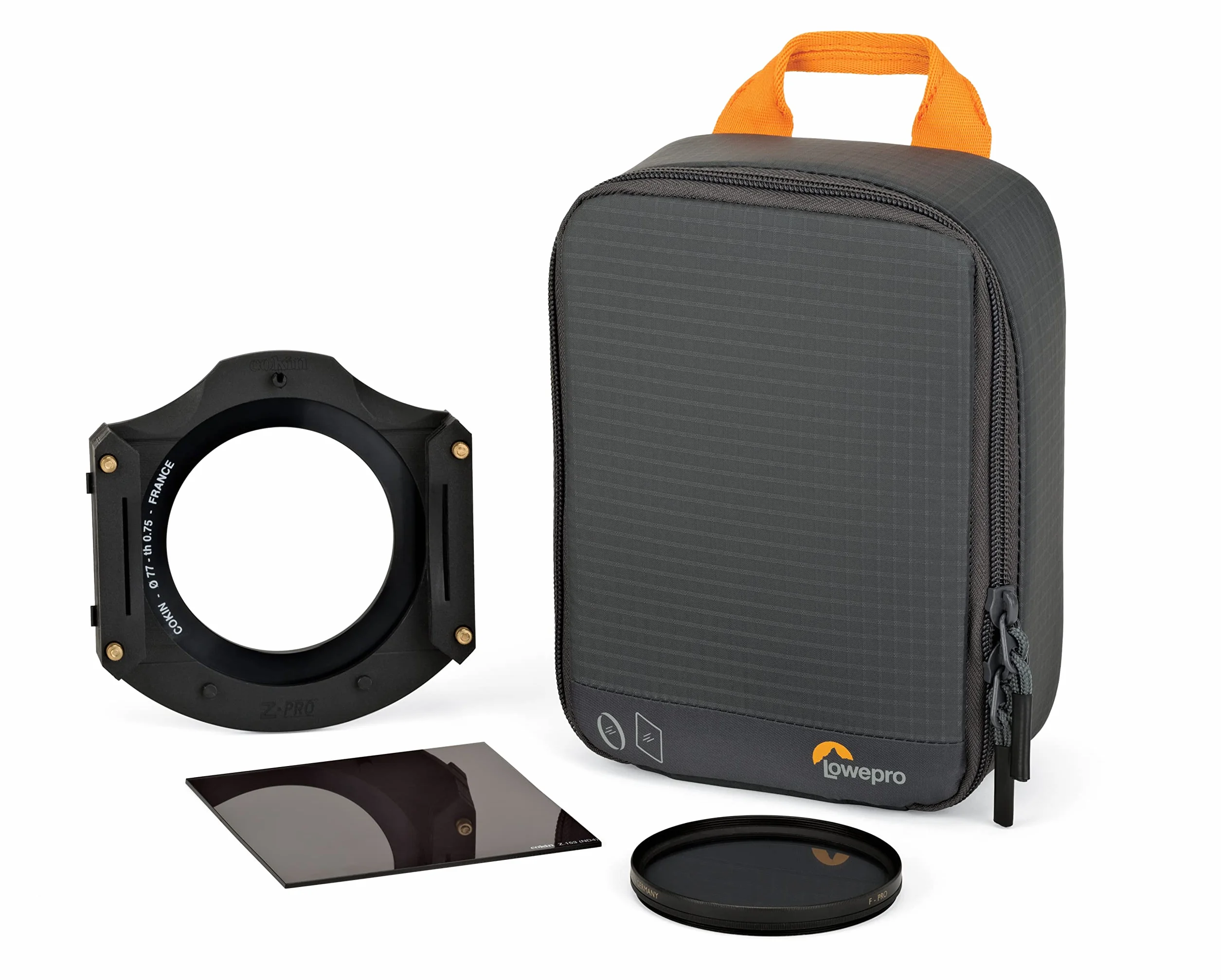 Lowepro Gearup Filter Pouch 100, Étui à Filtre avec 10 Feuille, 2 Ronds, Support de Filtre, pour Appareil Photo, Étui à Carte Anti-Rayures, Tissus Recyclés, Gris