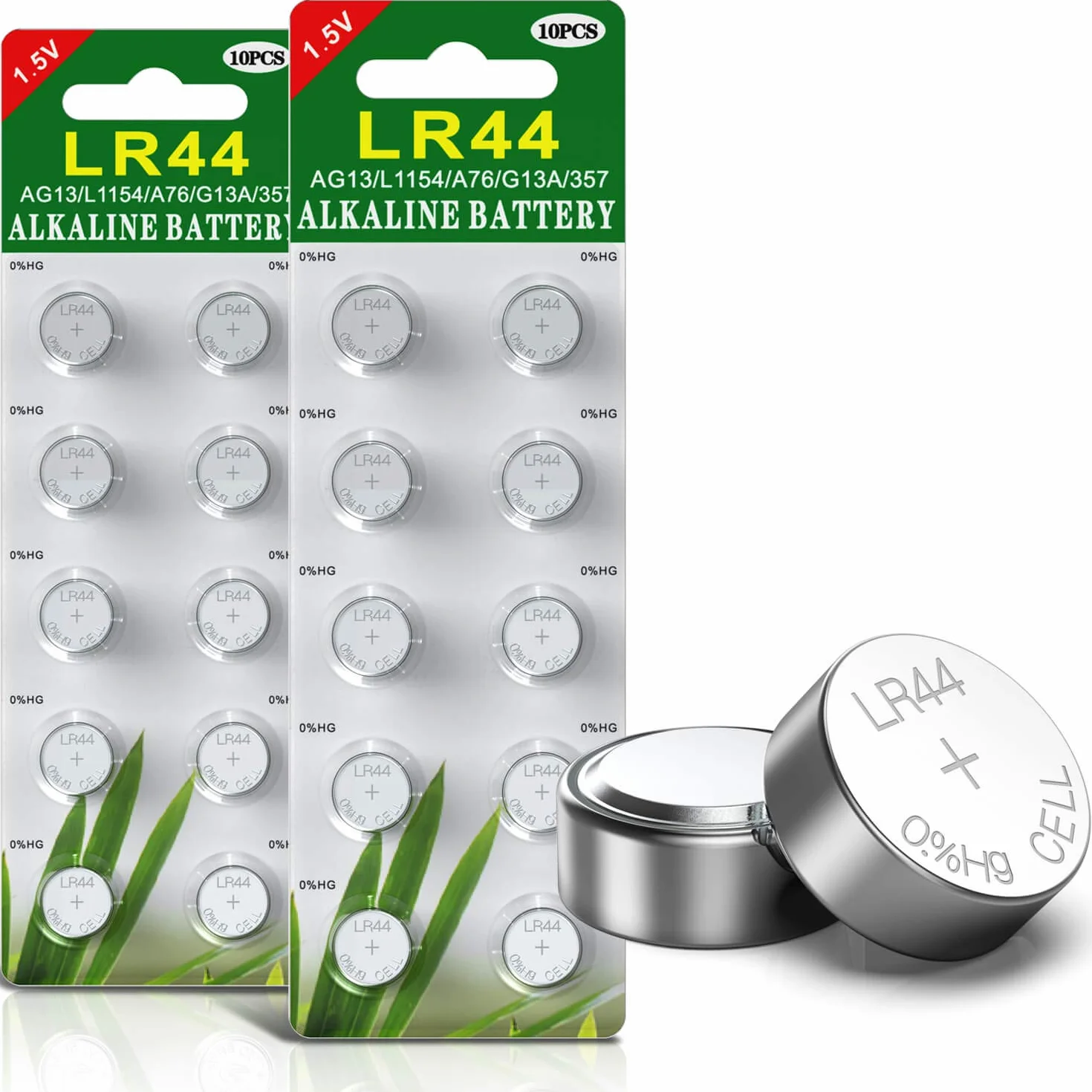 Blister 20 Piles AG13 LR44 LR1154 357 sans Mercure