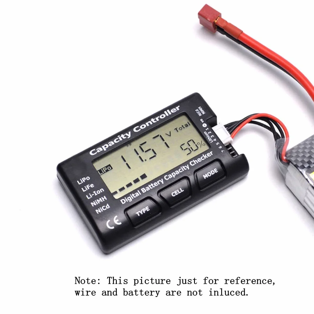 JZK Cellmeter-7 Petit compteur de batterie, testeur numérique de capacité de batterie, testeur de tension de batterie pour LiPo LiFe Li-Ion NiMH NiCd, testeur de batterie LiPo