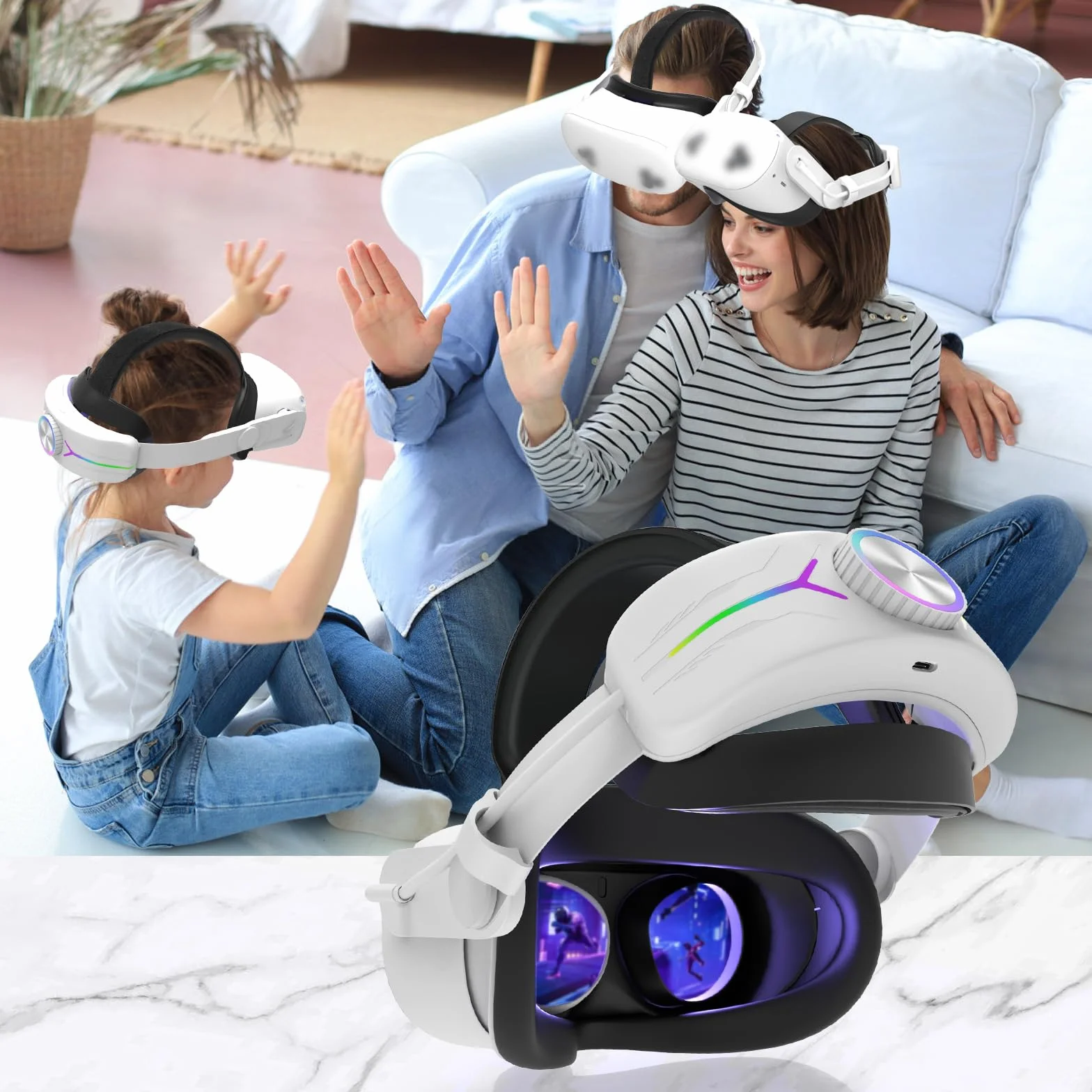 Eyglo Sangle Elite Quest 3S/3 avec Batterie 12000mAh, Amélioration Confort Support VR Accessoires