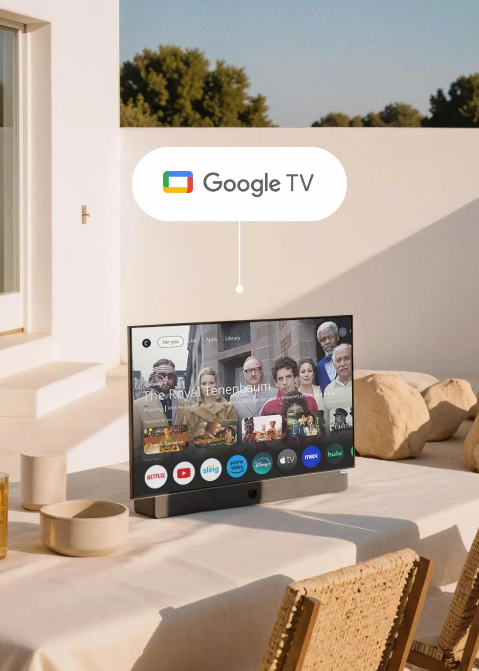 CREATE / TV Move Studio/Téléviseur Smart TV 24' Portable/avec Batterie jusqu'à 3h, écran antireflet, contrôle Vocal, Haute définition, Dolby Audio, Bluetooth 5.1, Google TV.